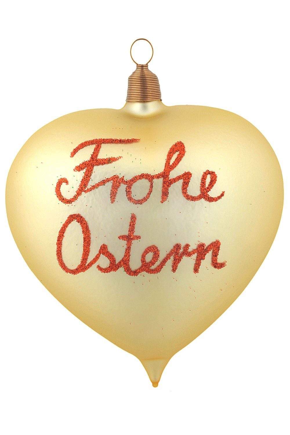 Hamburger Weihnachtskontor Osterhase Herz Frohe Ostern vanille (1-tlg), mundgeblasen - handdekoriert