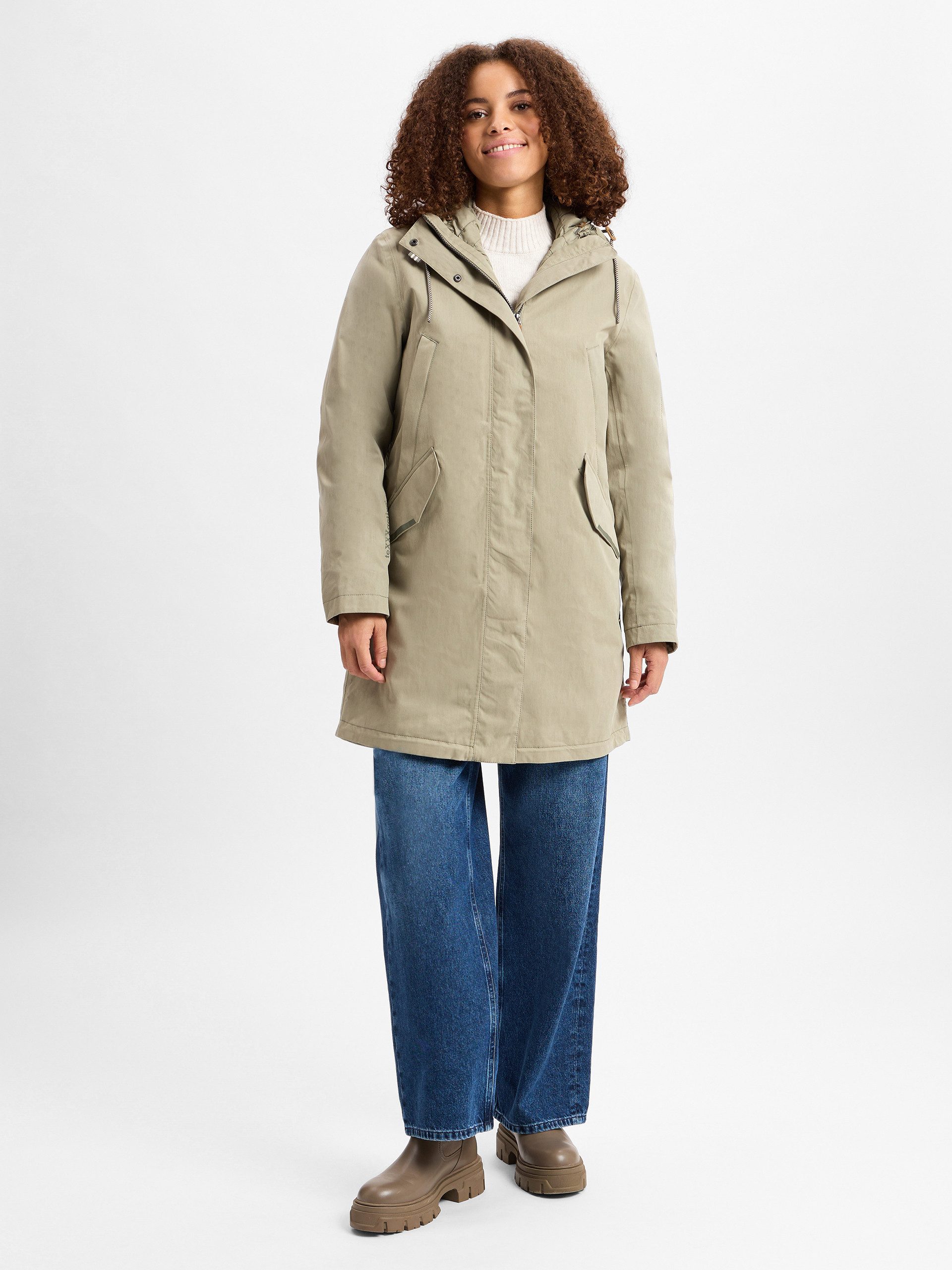 Camel Active Damen Funktionsmantel - Organic Cotton Mix Wasserabweisend