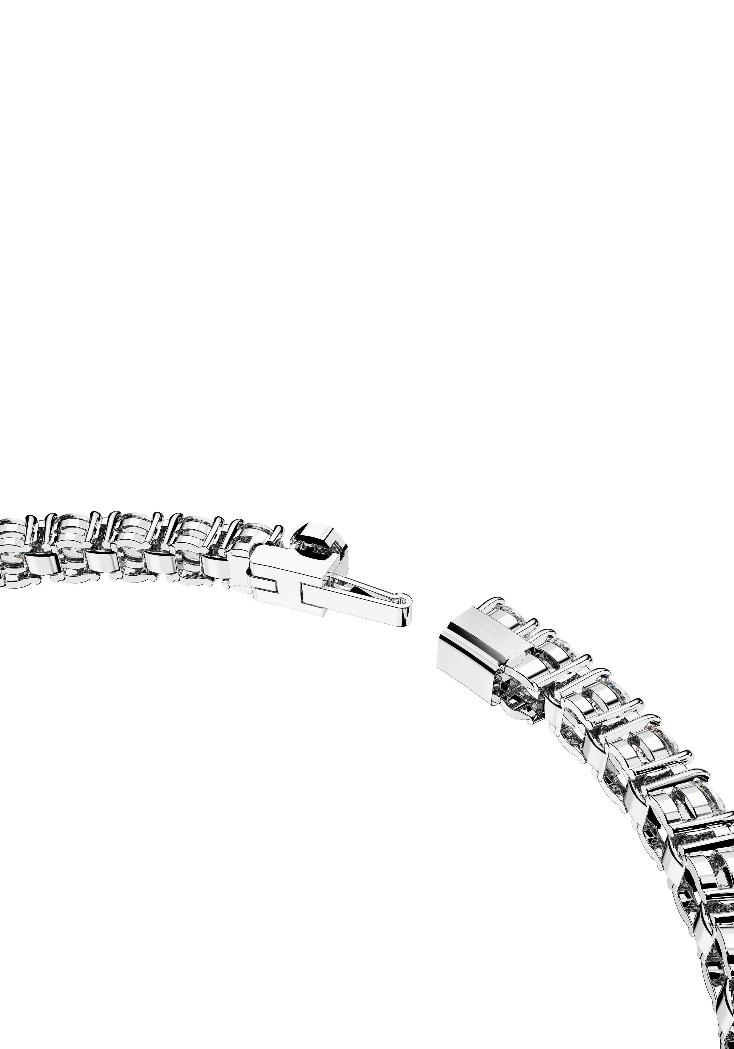 Tennisarmband mit Kristall Matrix, Rundschliff, Swarovski® metallfarben-kristallweiß Swarovski