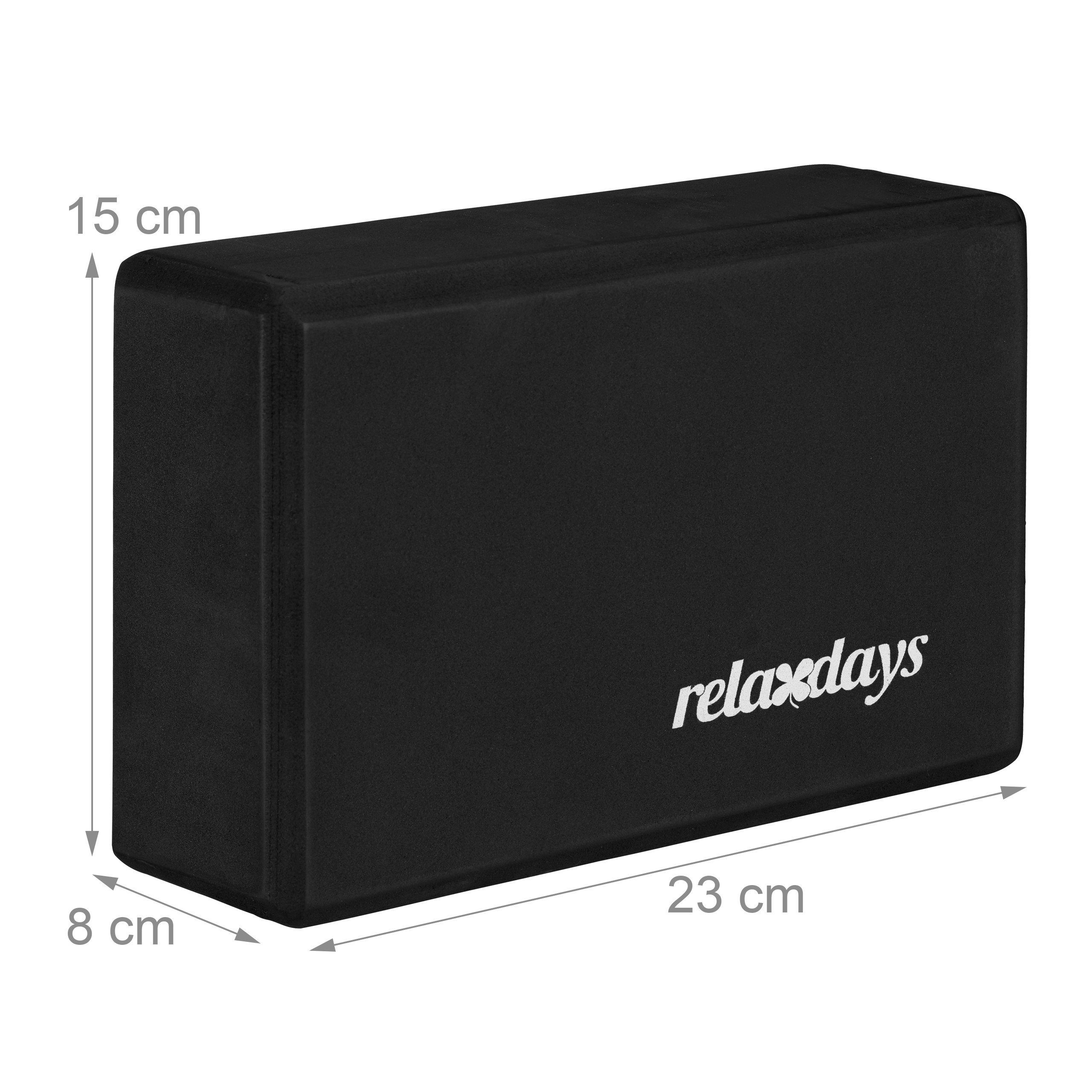 relaxdays Yogablock 10 x Yogablock schwarz