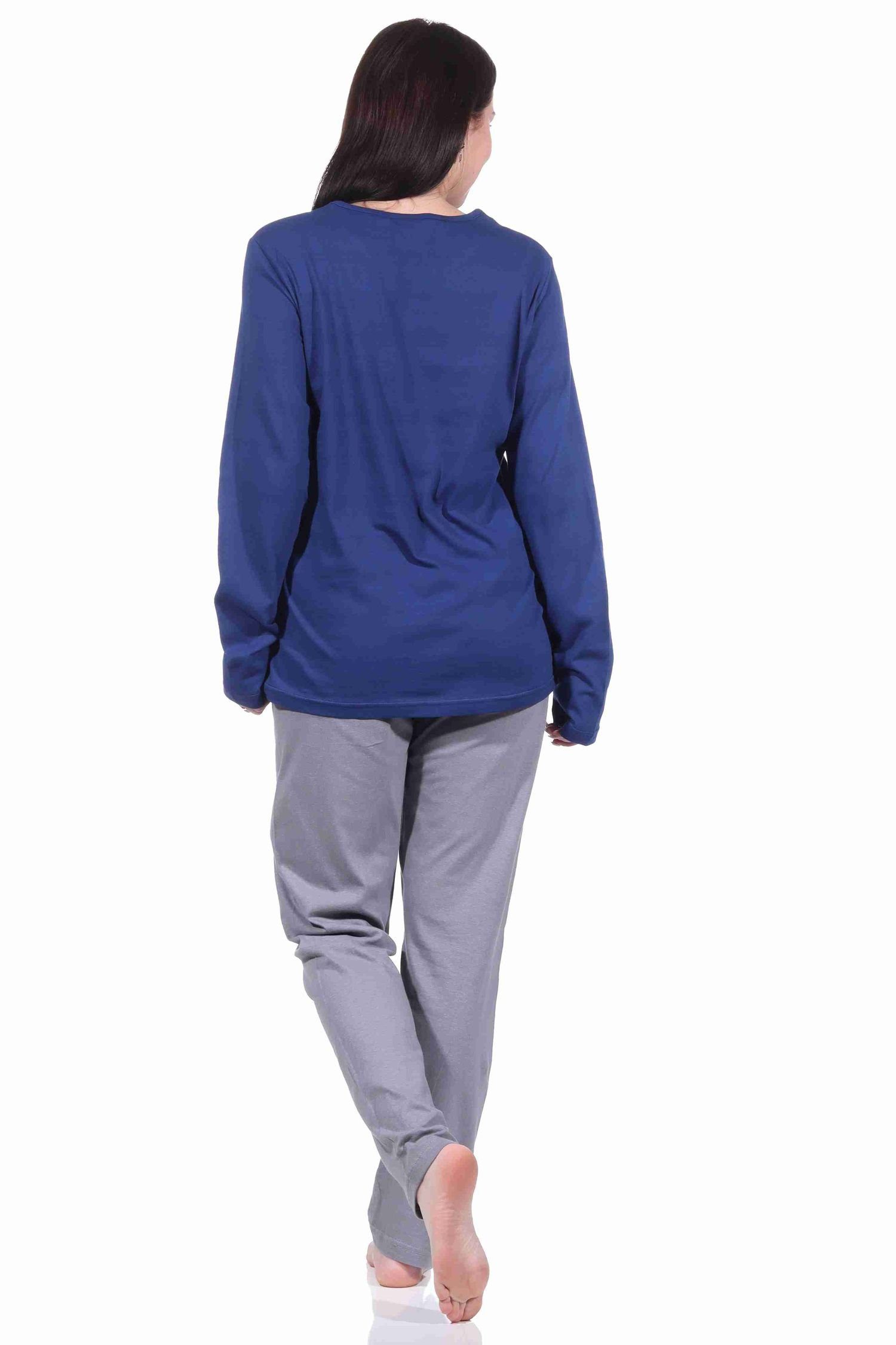 dunkelblau by Damen in Optik 212 Pyjama Pyjama langarm - 901 Normann Schlafanzug RELAX 10 Sterne