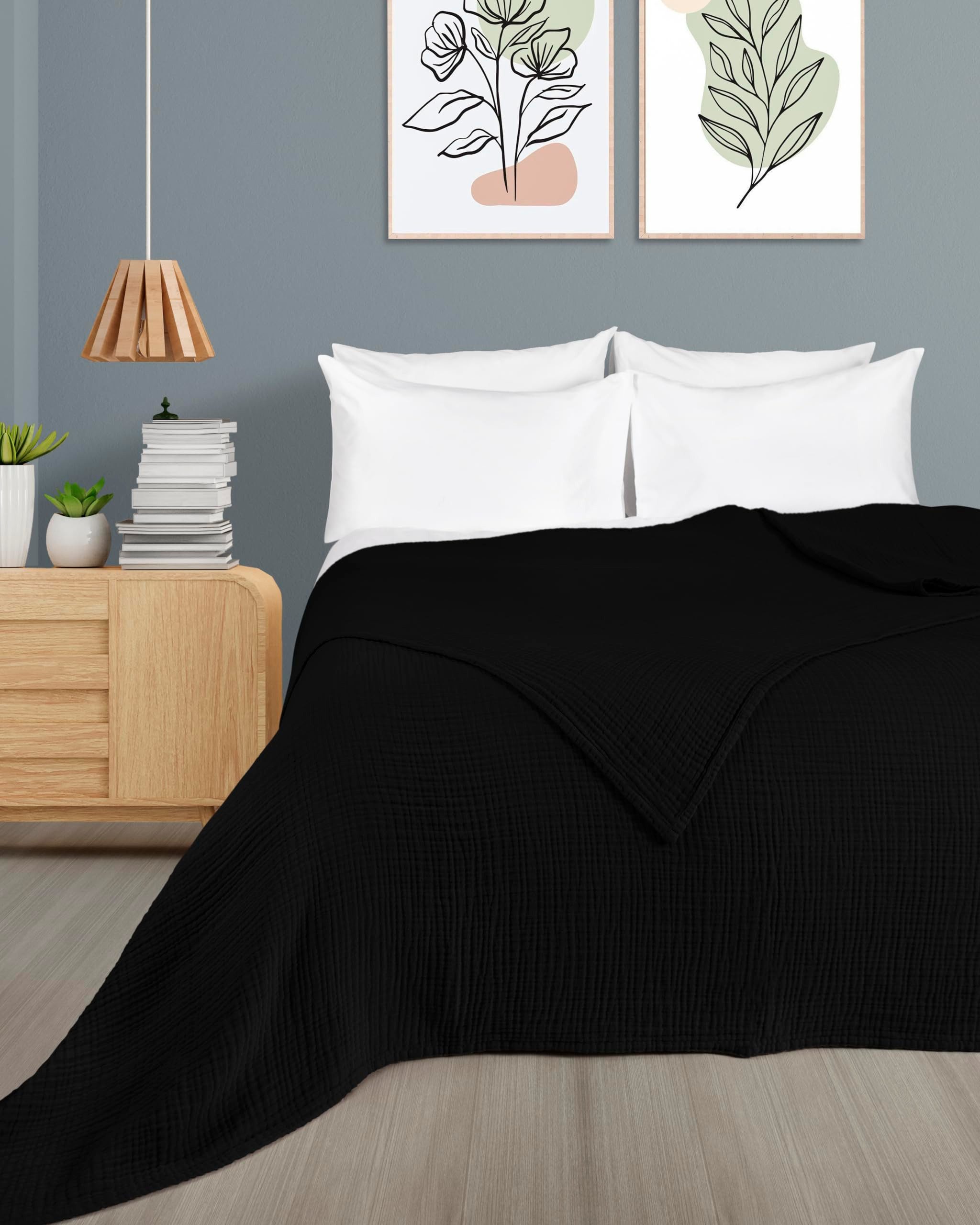 Laynenburg Tagesdecke Musselin aus 100% Baumwolle – Baumwolldecke, Kuscheldecke, Wohndecke als Sommerdecke, Bett-Überwurf, Couch-Überwurf, Sofa-Decke
