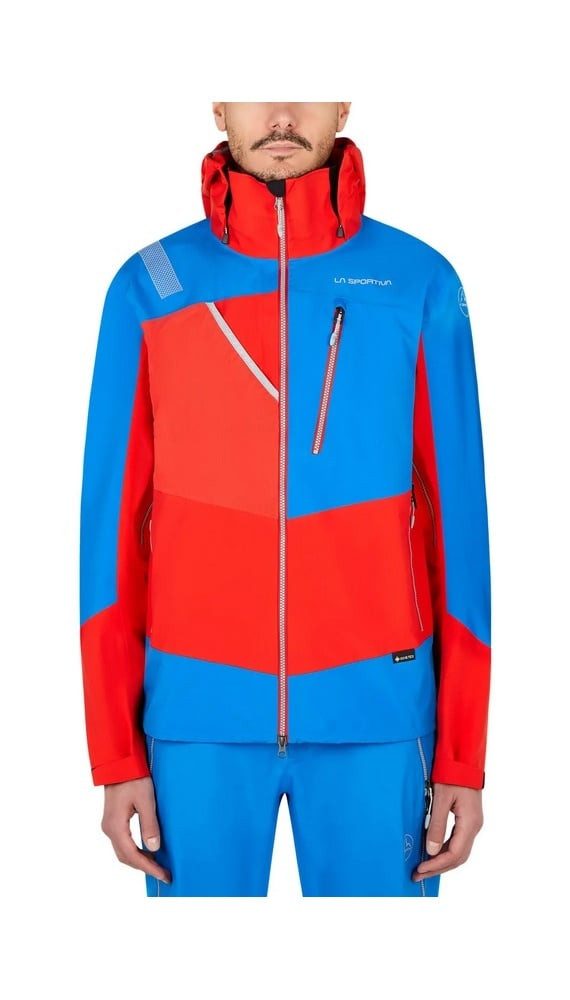 La Sportiva Softshelljacke Wanderjacke Alpine Guide GTX (wasserdicht) blau/rot Herren