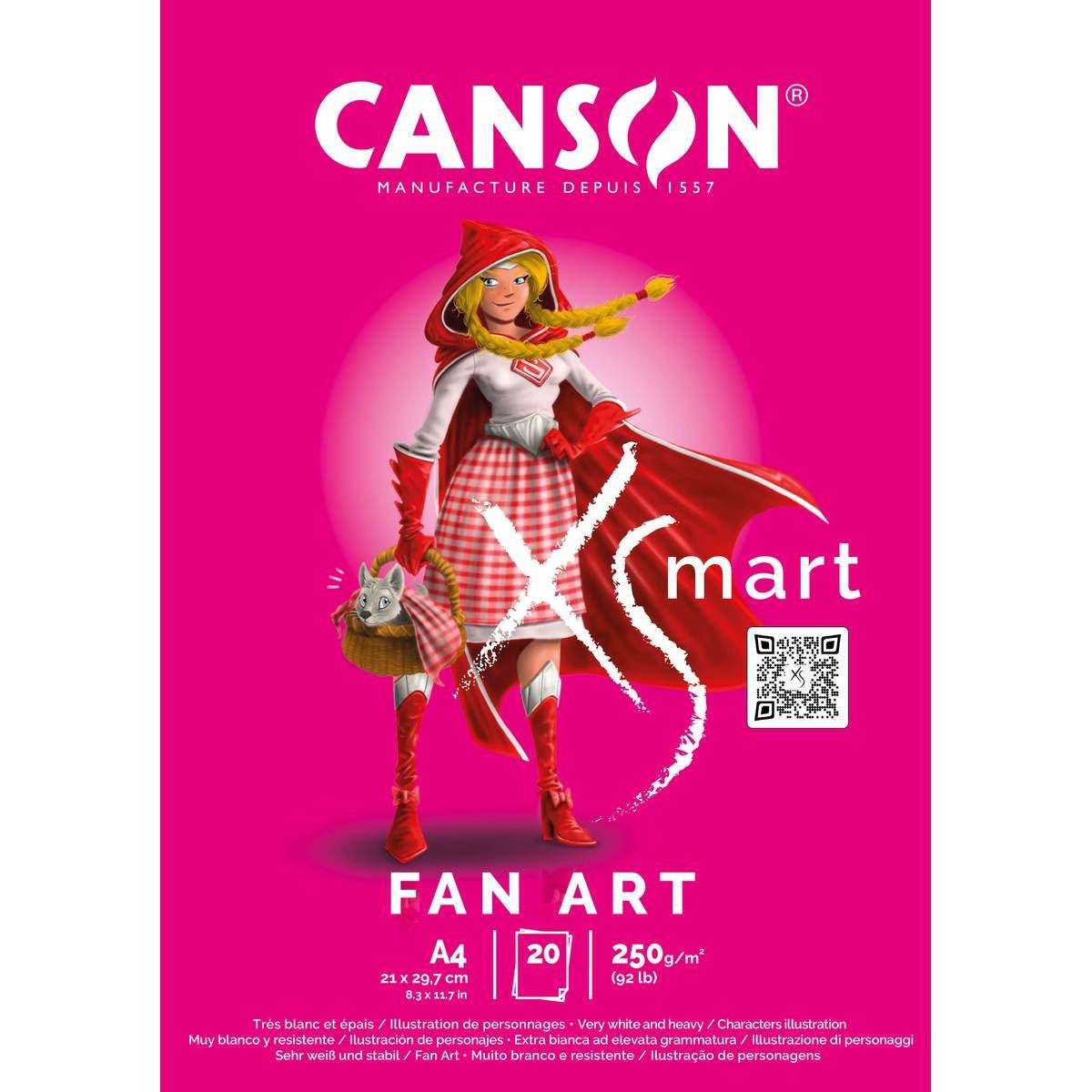 LYRA Collegeblock CANSON Studienblock XSmart Fan Art 20 Blatt 250g/m² DIN A4