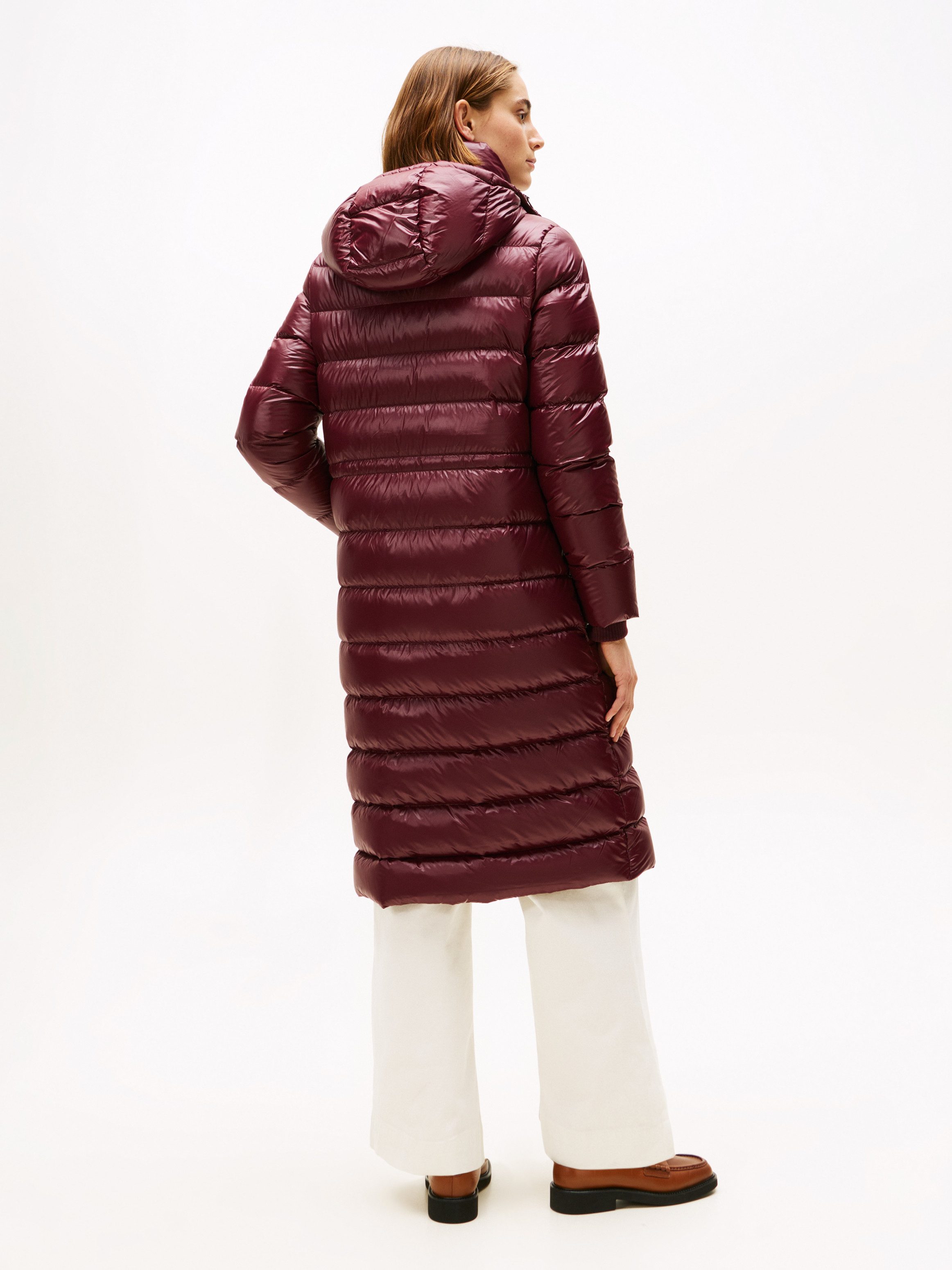Tommy Hilfiger Steppmantel GLOSS HW DOWN WAIST REG MAXI in leicht glänzender Optik