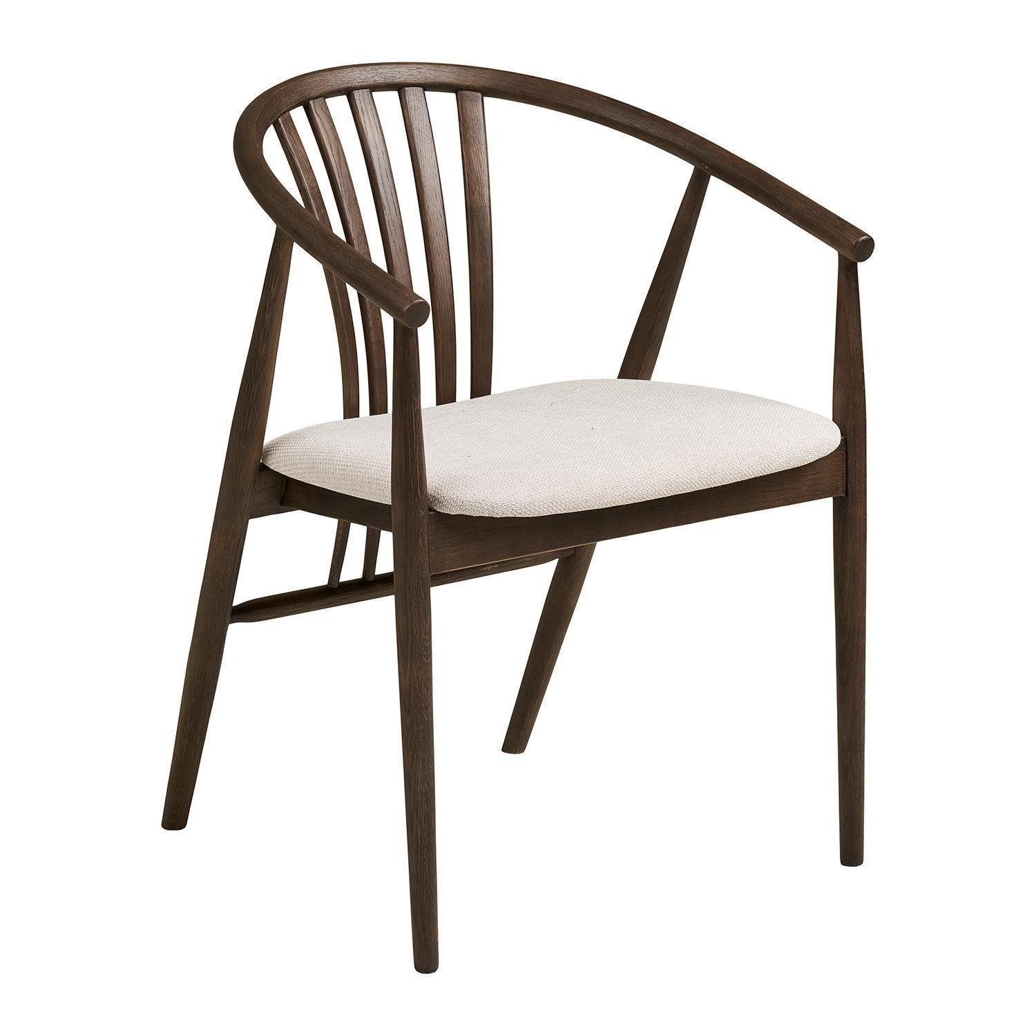 House Nordic Esszimmerstuhl AGUSTIN, Dunkelbraun, Sandgrau, Eichenholz, Stoffbezug, belastbar bis max. 110 kg, B 54 x H 78 x T 57 cm