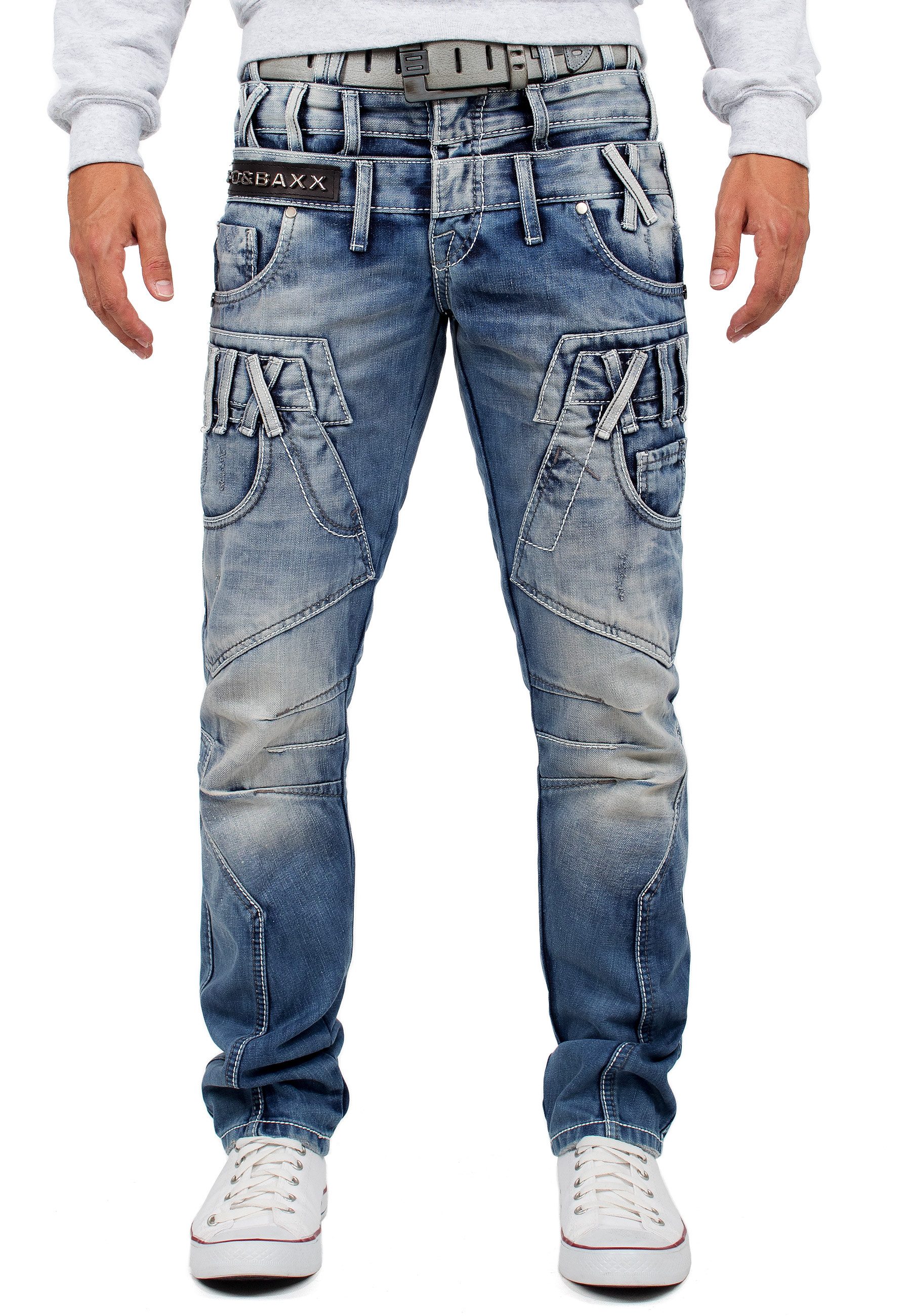 Cipo & Baxx Regular-fit-Jeans Herren Hose BA-CD466 (1-tlg) mit Doppel Bund günstig online kaufen