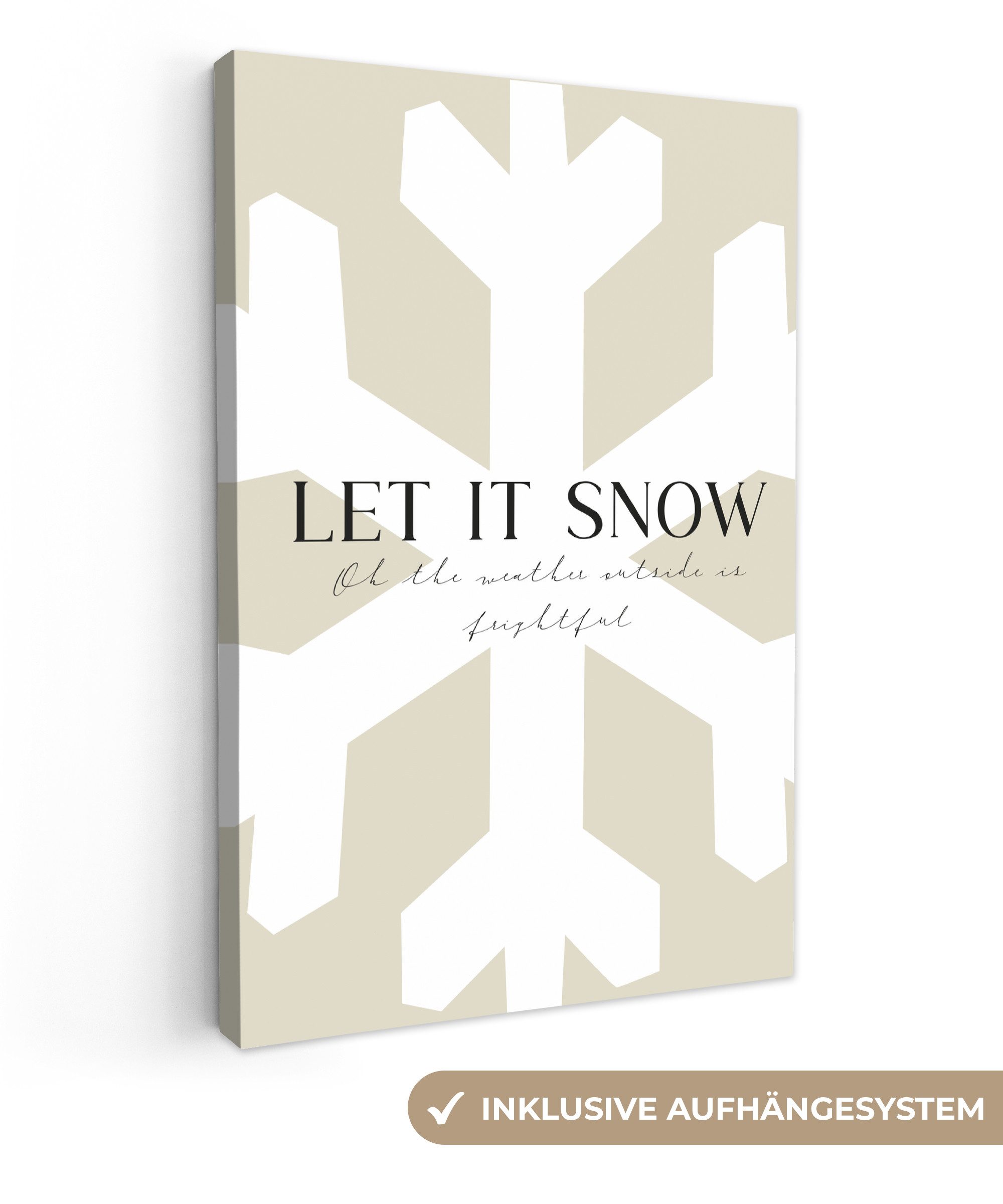 OneMillionCanvasses® Leinwandbild Schnee - Japandi - Winter - Dekoration, F günstig online kaufen