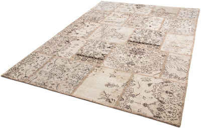 Teppich Patchwork - 240 x 170 cm - hellbraun, morgenland, rechteckig, Höhe: 7 mm, Wohnzimmer, Handgeknüpft, Einzelstück mit Zertifikat