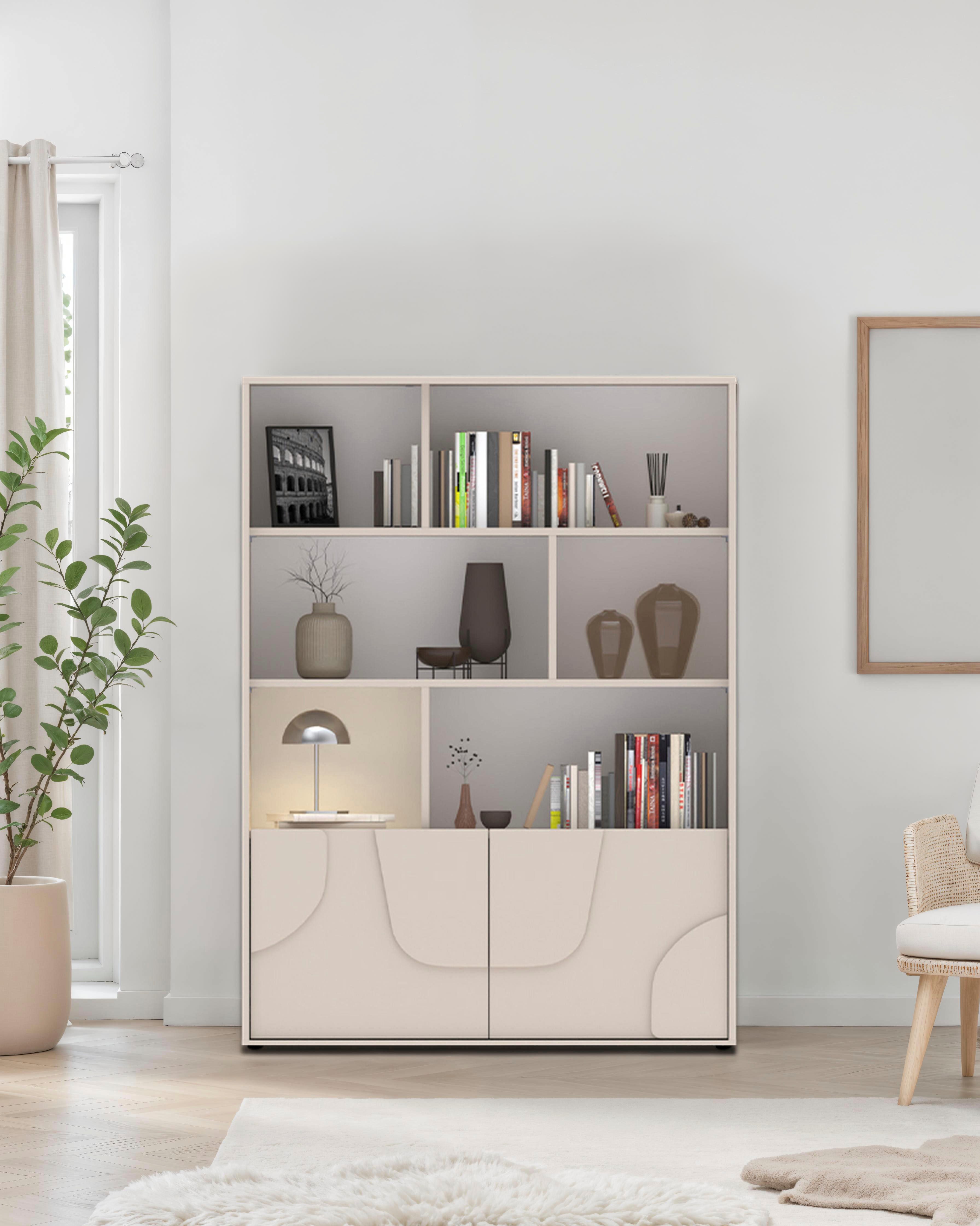 OTTO home Highboard Stone, 3D-Design, Stauraum dekorativ & praktisch, Füße wählbar