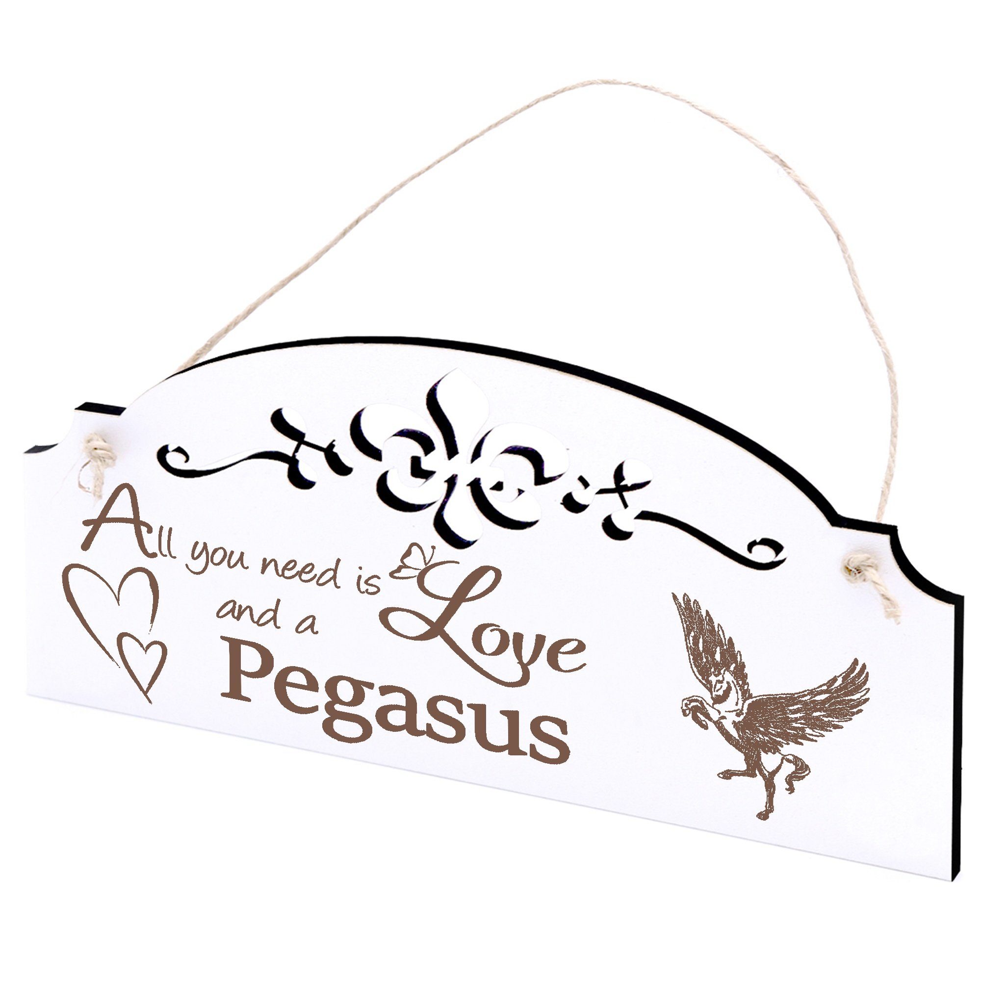 Dekolando Hängedekoration Pegasus Deko 20x10cm All you need is Love