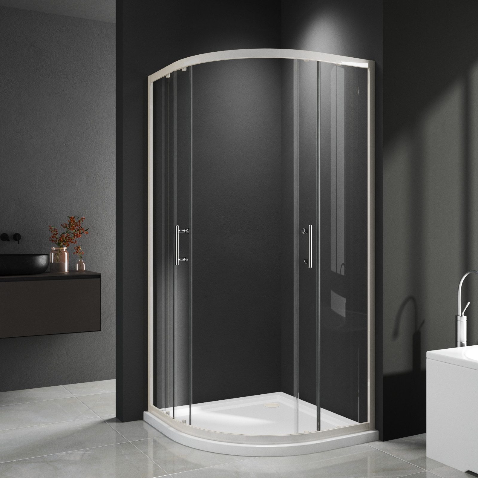 GOEZES Runddusche 90x90x185 Duschkabine Duschkabine Schiebetür günstig online kaufen