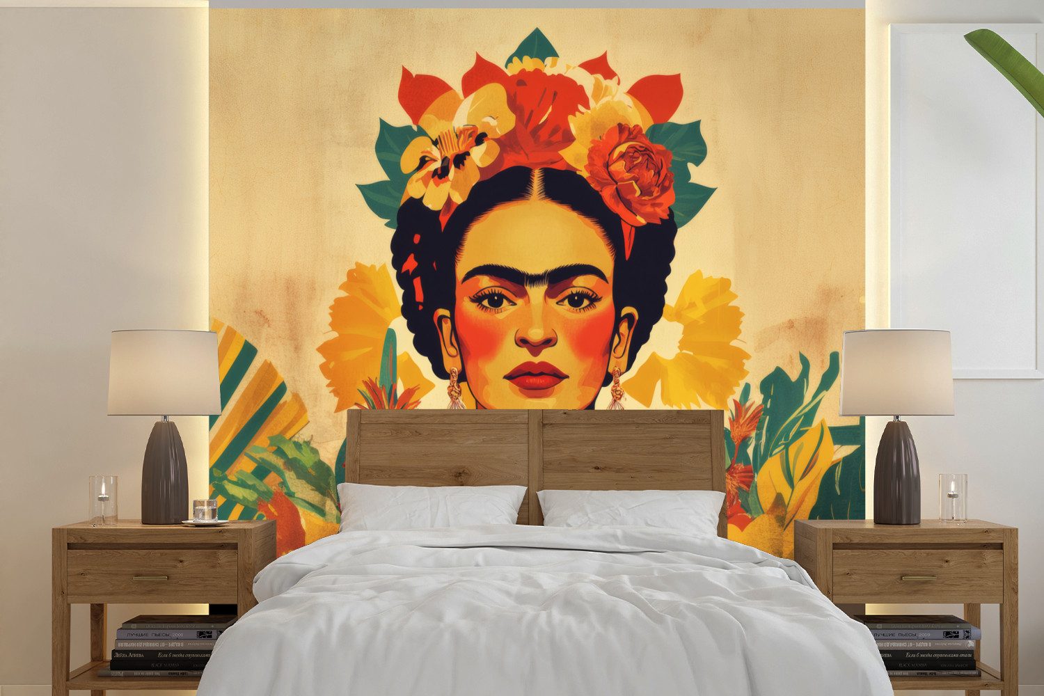 MuchoWow Fototapete Feminin - Blumen - Schmuck, Matt, bedruckt, Vliestapete für Wohnzimmer Schlafzimmer Küche, Fototapete, 220x220 cm
