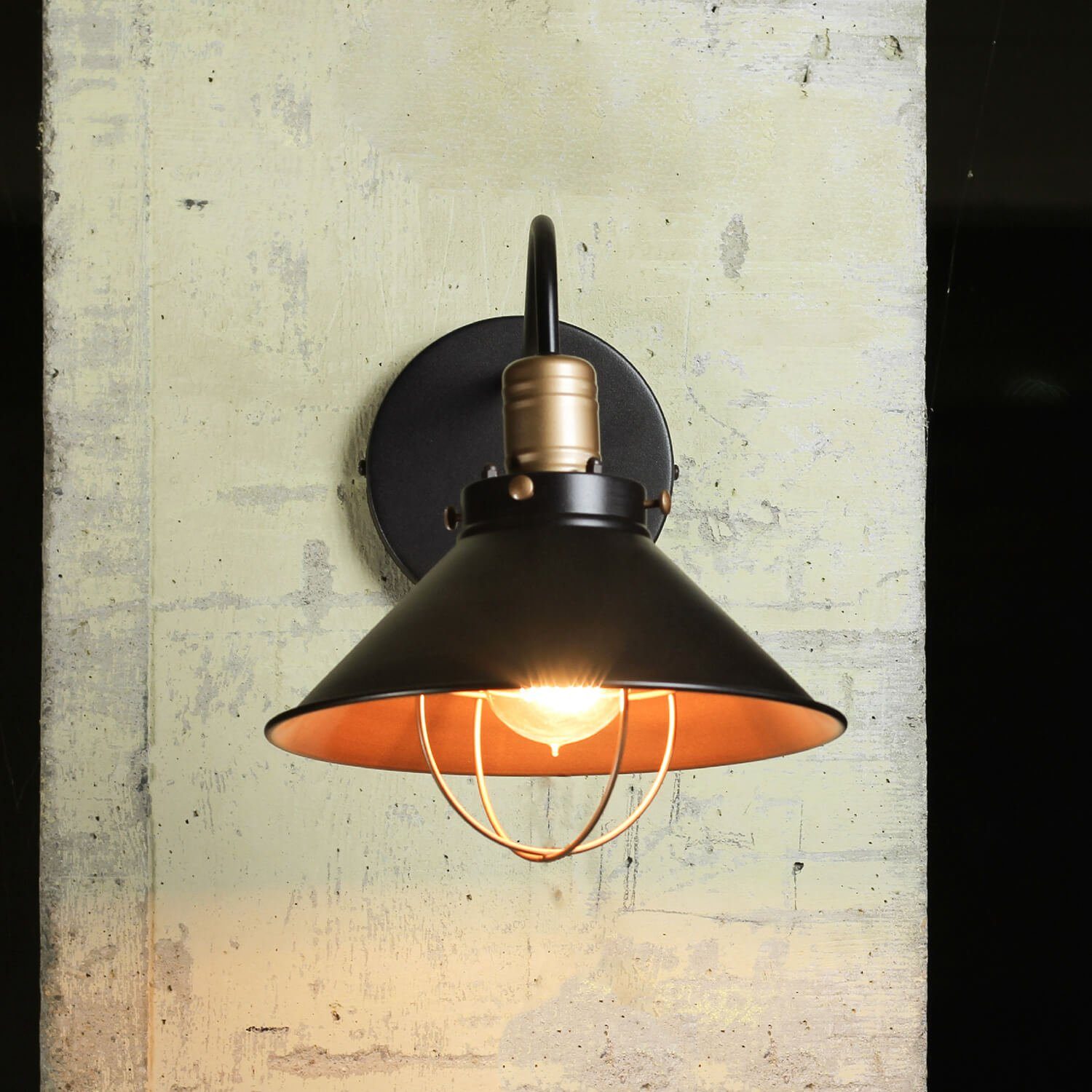 Licht-Erlebnisse Wandleuchte LOFT, ohne Wohnzimmer Design Schwarz Leuchtmittel, Kupfer Lampe Industrie Wandlampe Stil