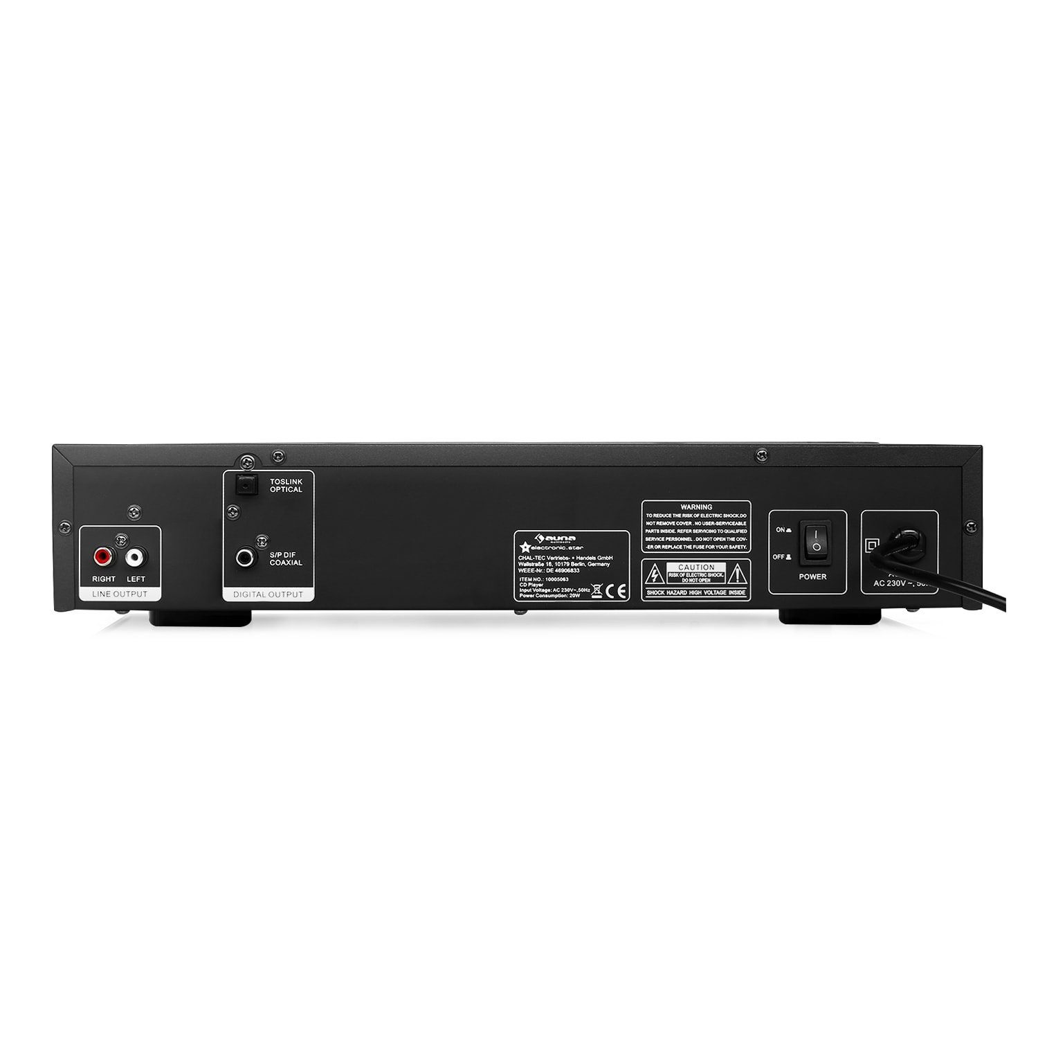 Stereoanlage Schwarz Musik MP3 (HiFi Auna Player CD AV2-CD509 USB)