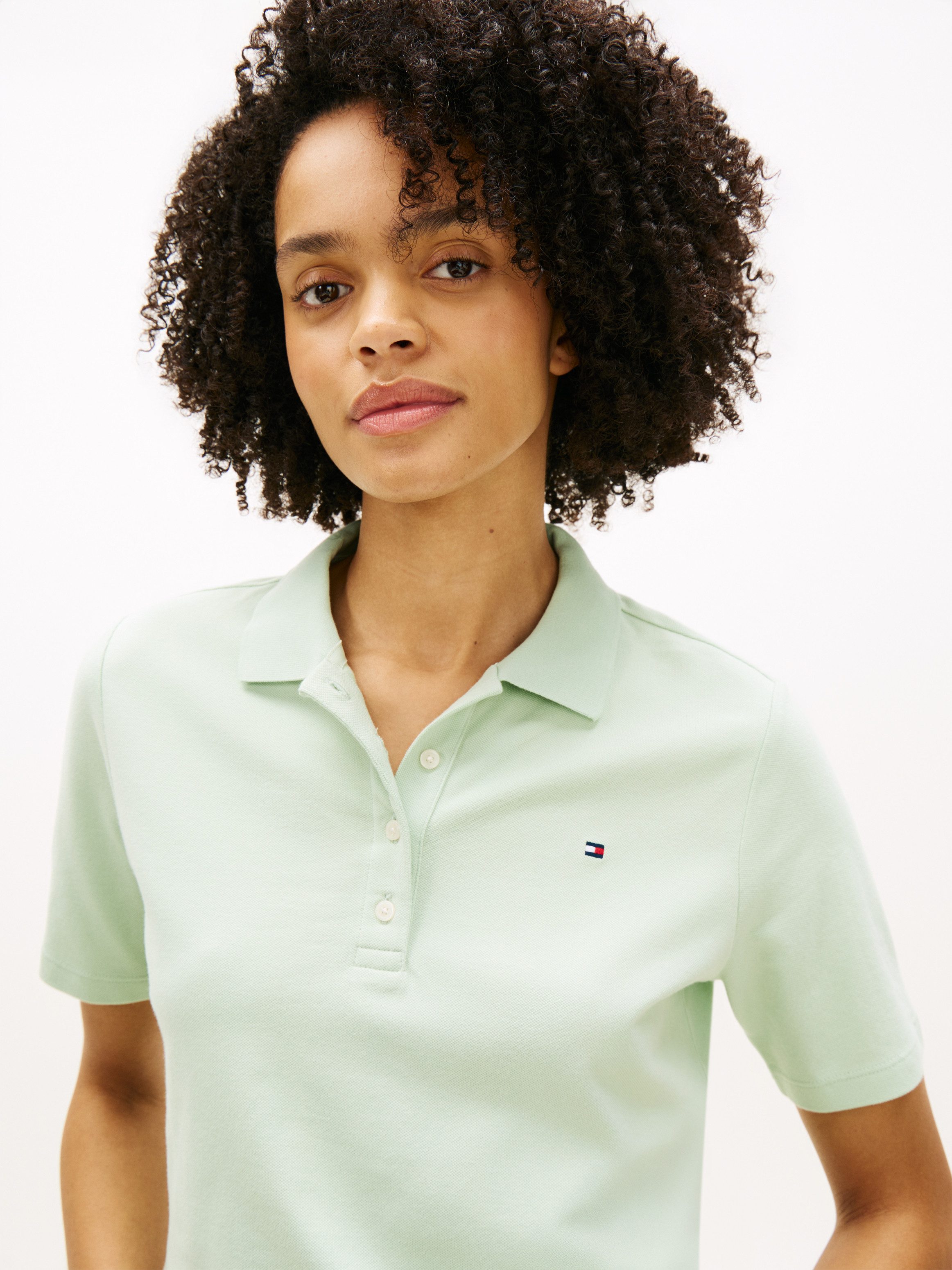 Tommy Hilfiger Poloshirt 1985 REG PIQUE POLO mit Logo-Stickerei, Seitenschlitze, Regular Fit
