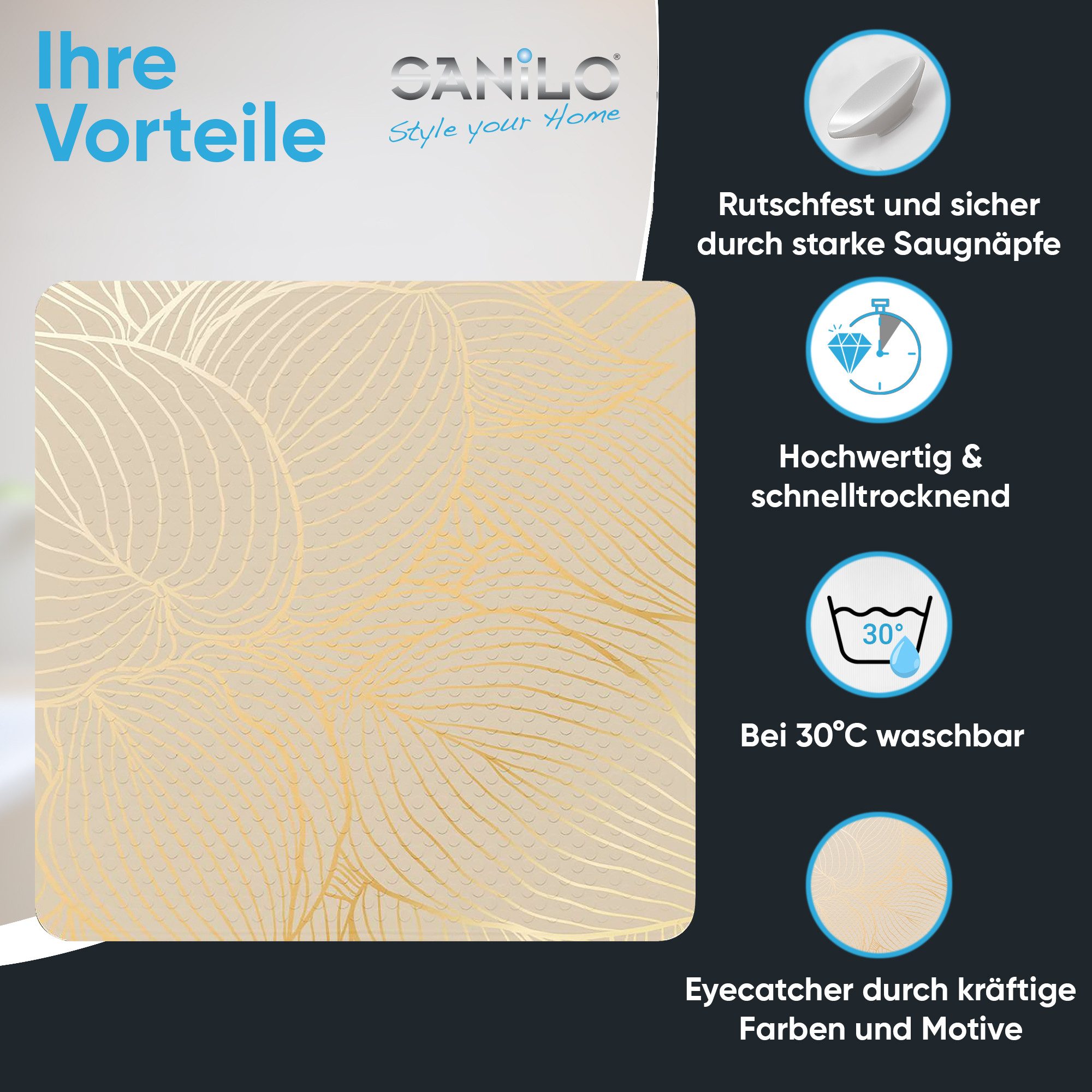Sanilo Duschmatte Hosta, rutschfest & sicher, günstig online kaufen