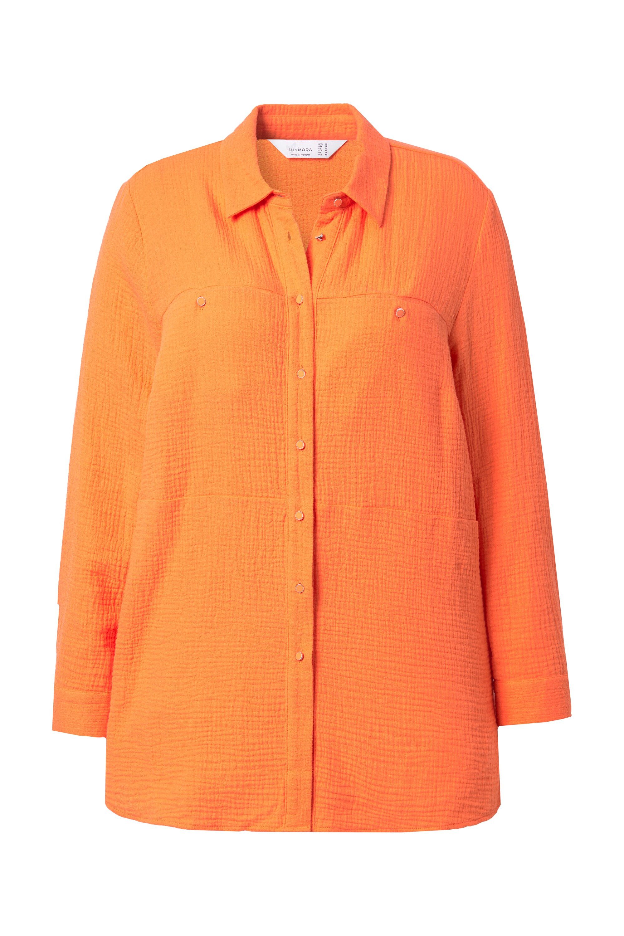 MIAMODA Longbluse Bluse A-Linie Musselin Ziernähte günstig online kaufen