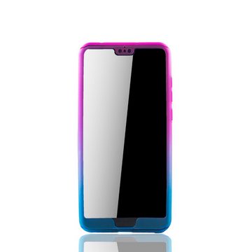 König Design Handyhülle Huawei P20, Huawei P20 Handyhülle 360 Grad Schutz Full Cover Mehrfarbig