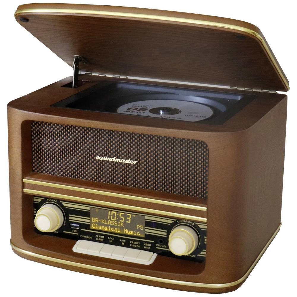 Soundmaster Nostalgie Stereo DAB+/UKW Radio mit, CD/MP3, USB, NR961 Radio (Inkl. Fernbedienung) – Bild 4 von 5