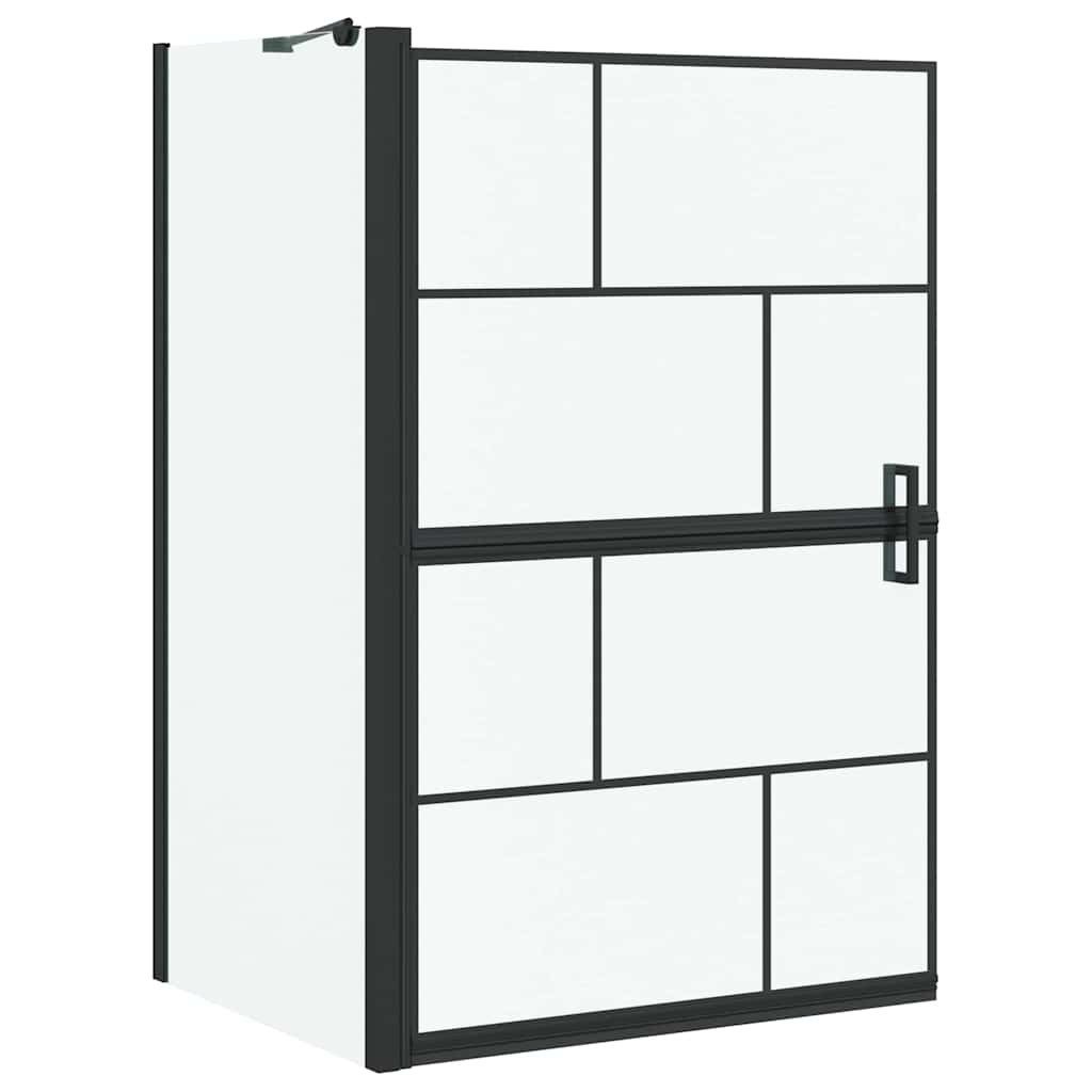 vidaXL Duschwand Bad-Duschschirm Schwarz und Transparent 80 x 68 x 128 cm, (1 tlg)