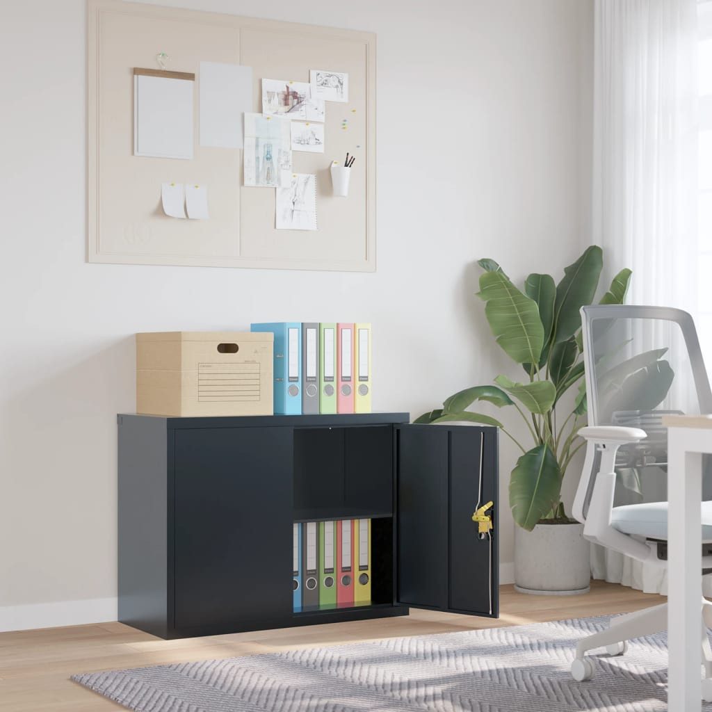 vidaXL Aktenschrank Aktenschrank Anthrazit 90x40x70 cm Stahl (1-St)