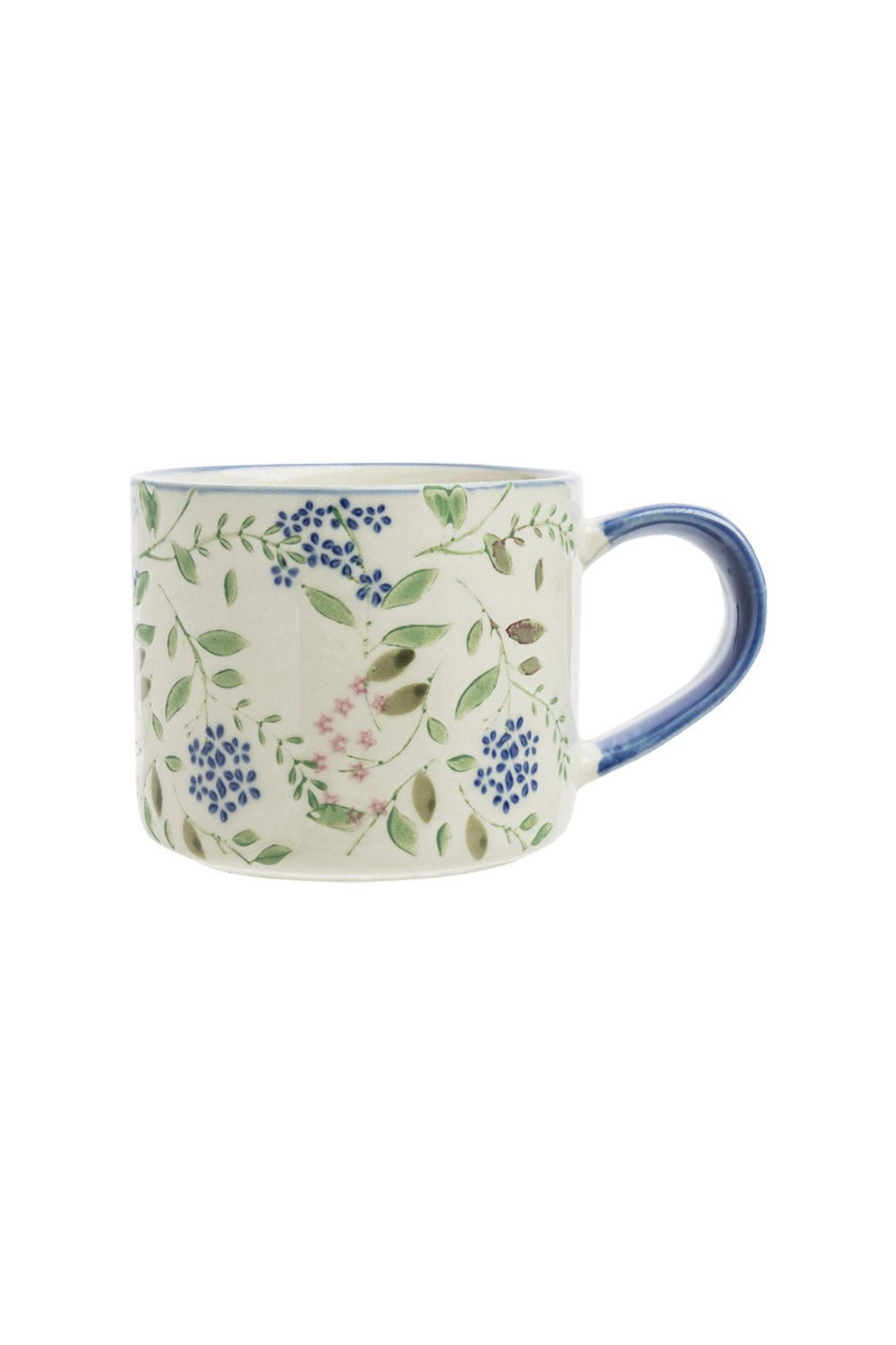 Tranquillo Tasse aus Steinzeug VINTAGE GARDEN blue 400ml groß spülmaschinengeeignet, Handaufgebrachte florale Dekore im Vintage-Garten-Stil