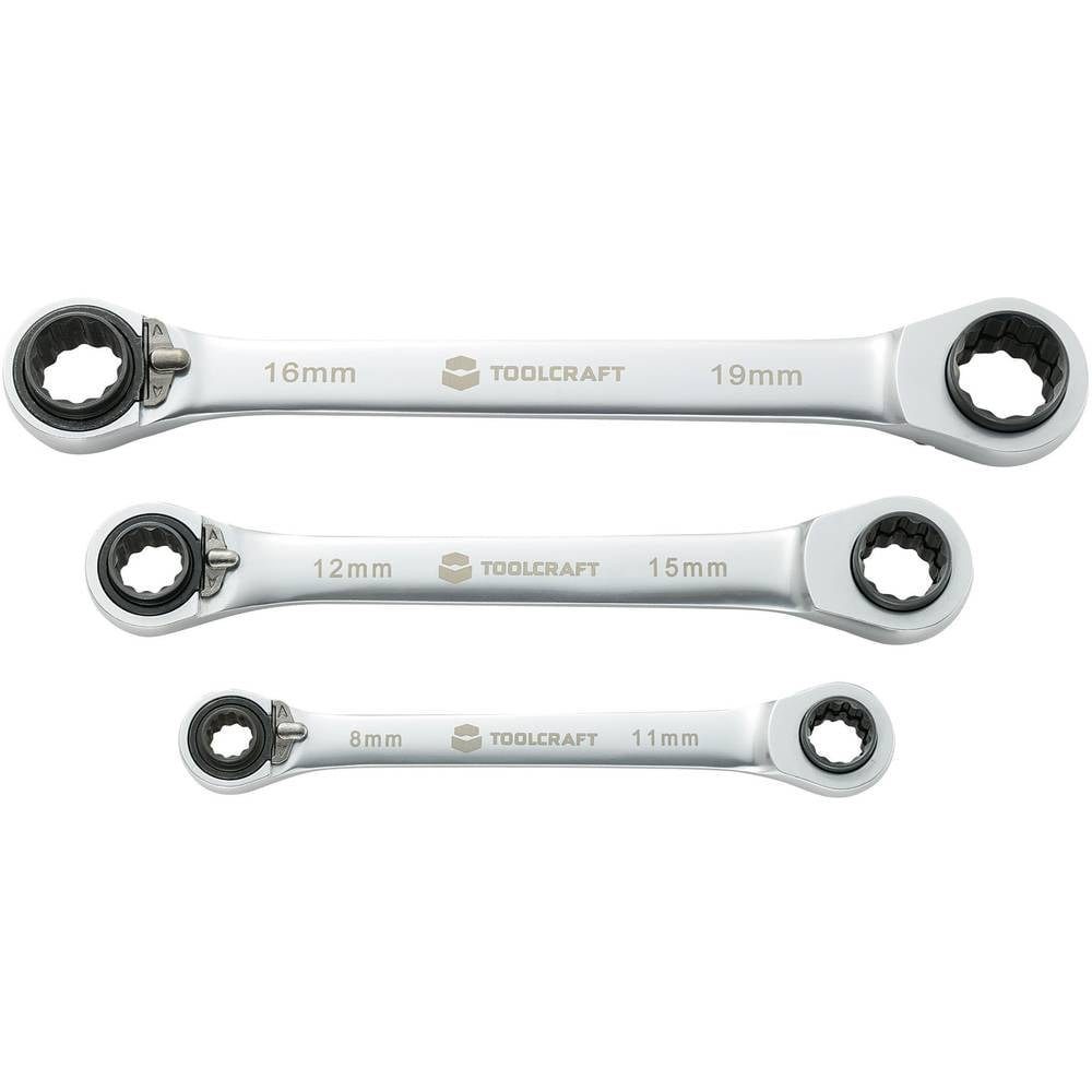 TOOLCRAFT Ringschlüssel 4 in 1 Ratschenschlüssel-Satz 8 - 19 mm 3tlg 819162