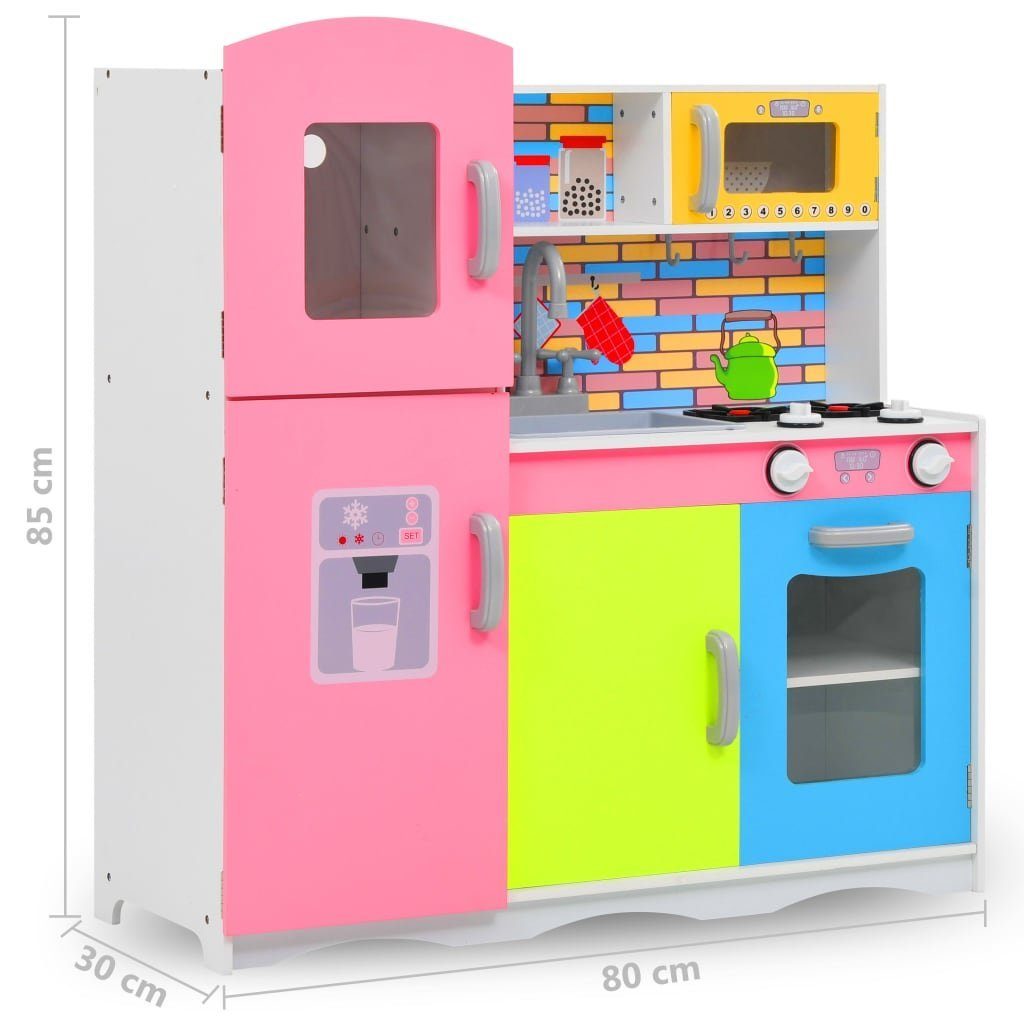 Herd MDF c Spielzeugküche Kinder-Küchenset Kinderküche x Mädchen 85 vidaXL 30 x 80 Kühlschrank