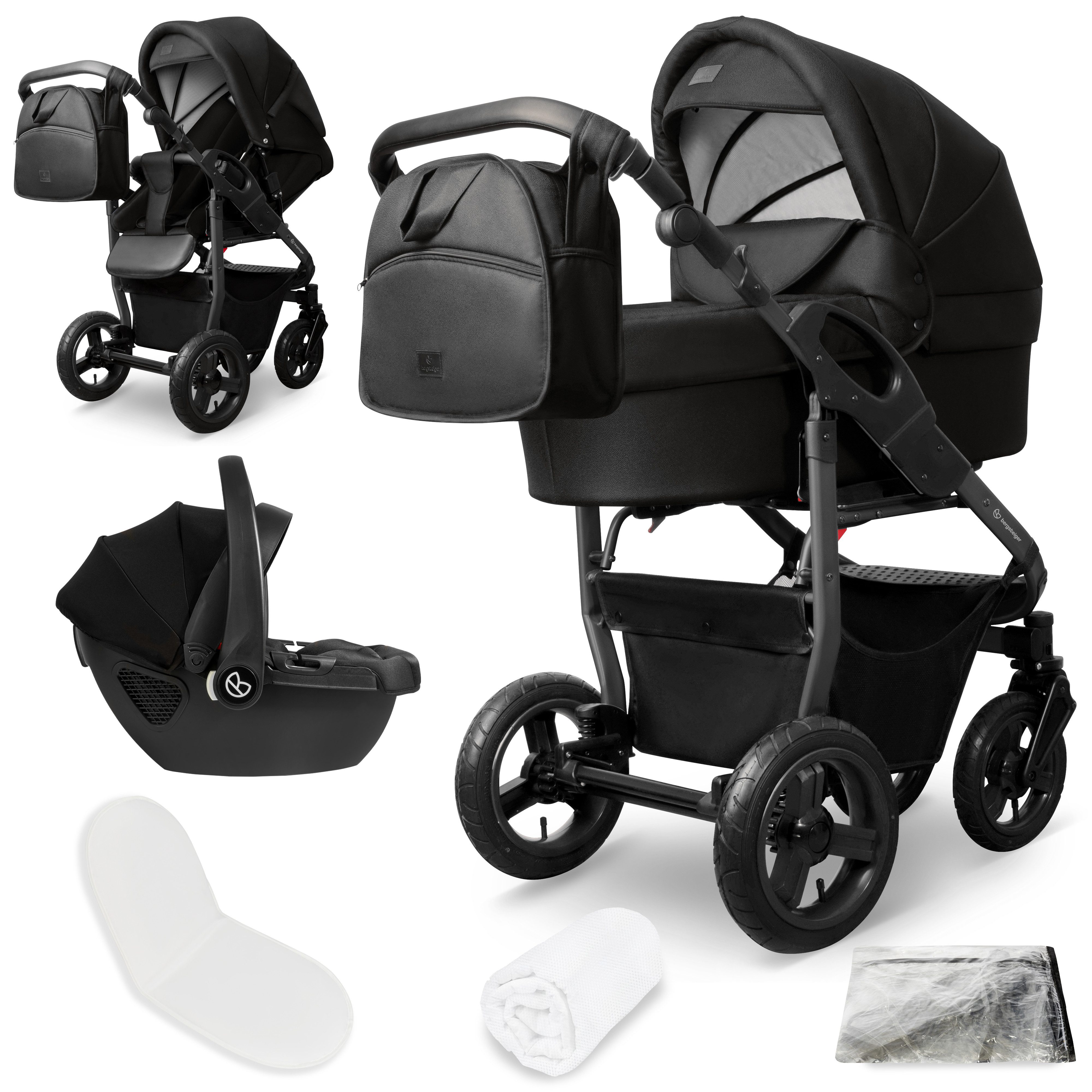 Kombi-Kinderwagen Babywagen Capri 3in1, Kombikinderwagen Komplettset