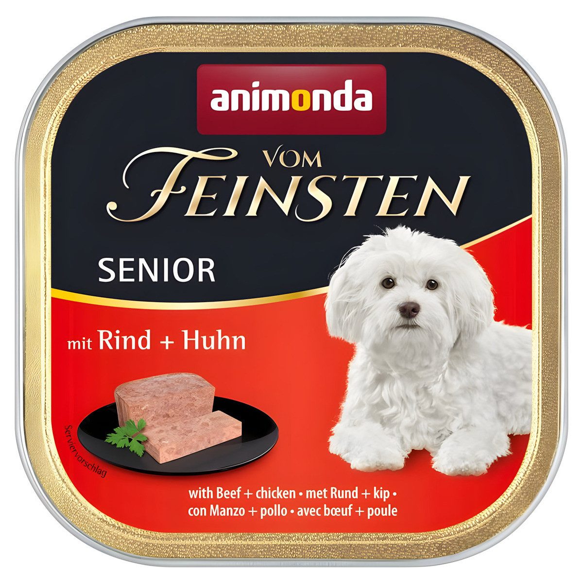 Animonda vom Feinsten Senior Rind & Huhn 150 g - 22 Stück, Nassfutter für: Hund