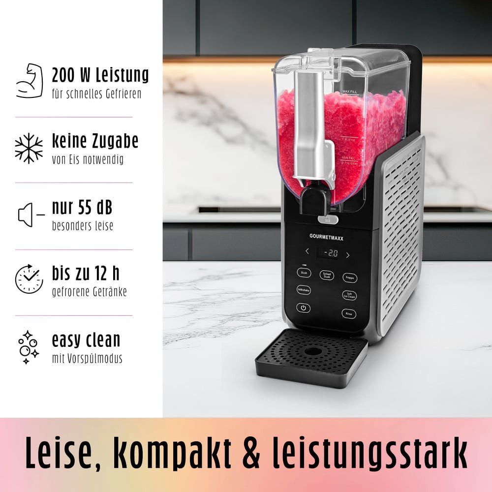 GOURMETmaxx Slush-Eismaschine FreezeUp Slush Eis Maschine für vielseitige Drinks und Desserts, 200 W – Bild 5 von 5