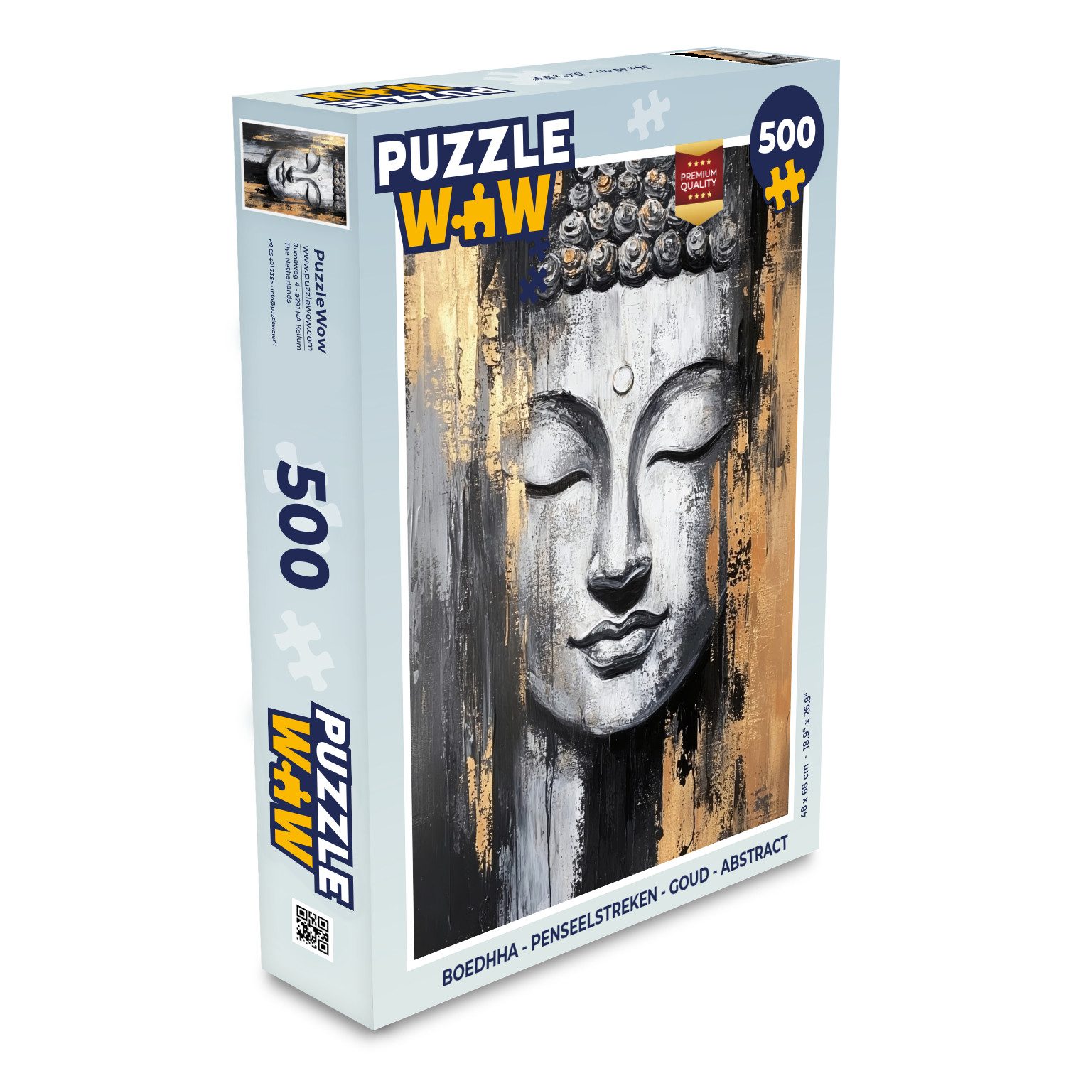 Puzzle Buddha - Pinselstriche - Gold - Abstrakt