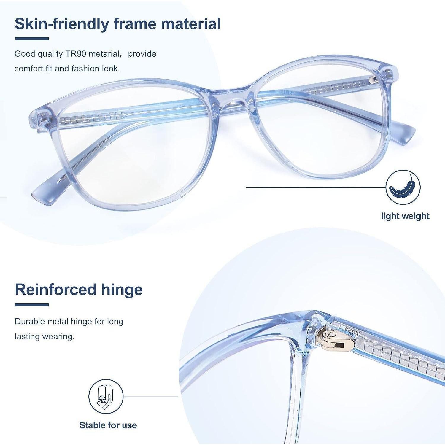 LuxusKollektion Brille Blaulichtfilter Brille Damen Oversized TR90 Blaufilter