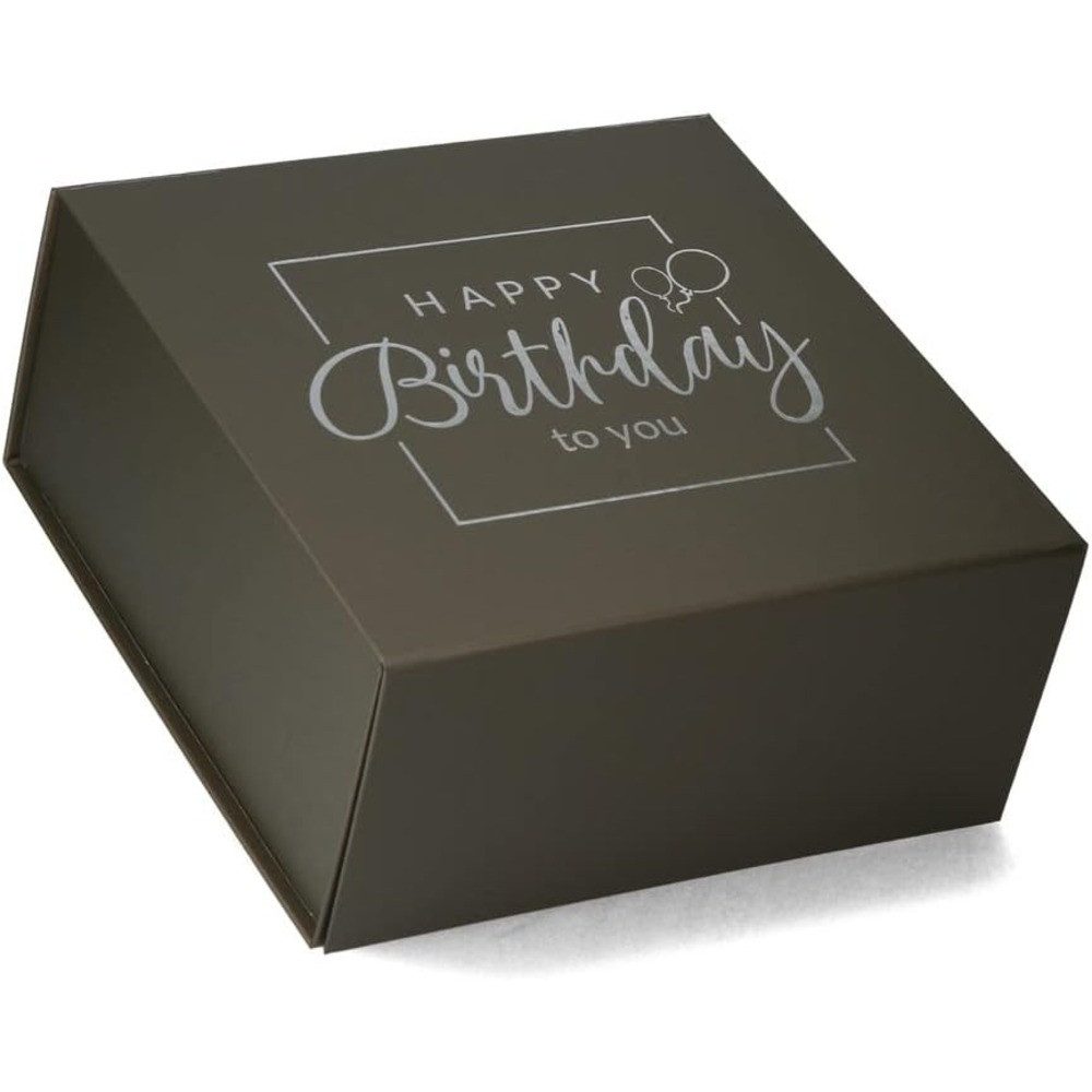 ideas in Boxes Geschenkbox Happy Birthday Geschenkkarton, Premium Magnetbox, Geschenkverpackung für Geburtstag mit Schriftzug