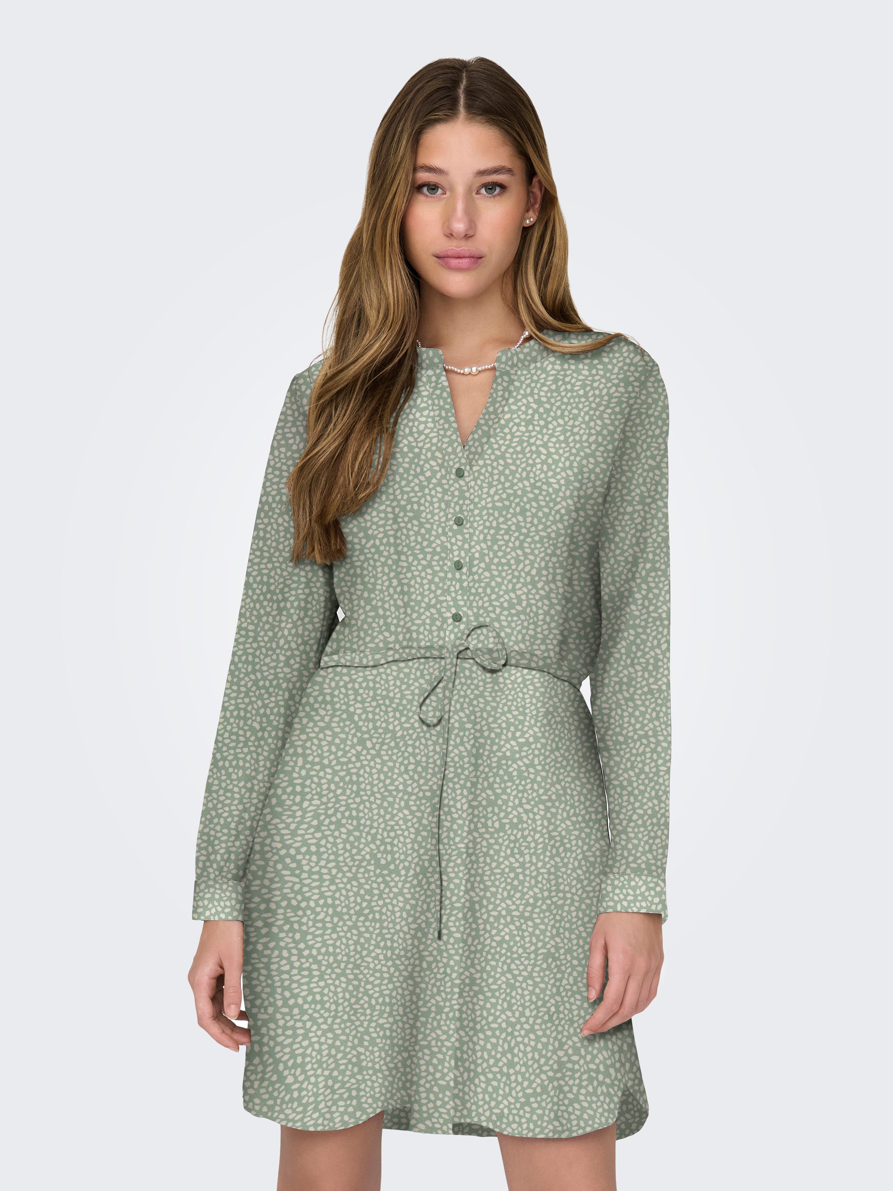 ONLY Druckkleid ONLCORY LIFE L/S V-NECK TUNIC WVN NOOS Sommerkleid mit Tail günstig online kaufen