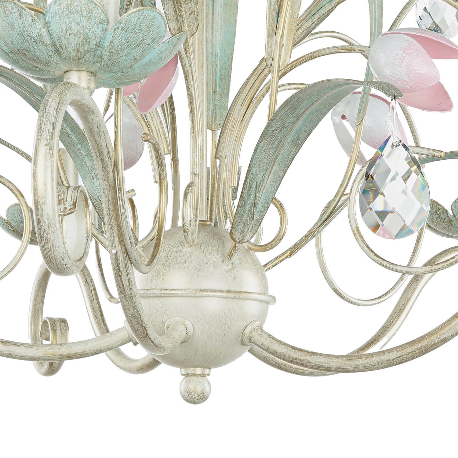 Licht-Erlebnisse Kronleuchter LUCE, ohne Leuchtmittel, Hängeleuchte Floral Ø62cm 5-flmg