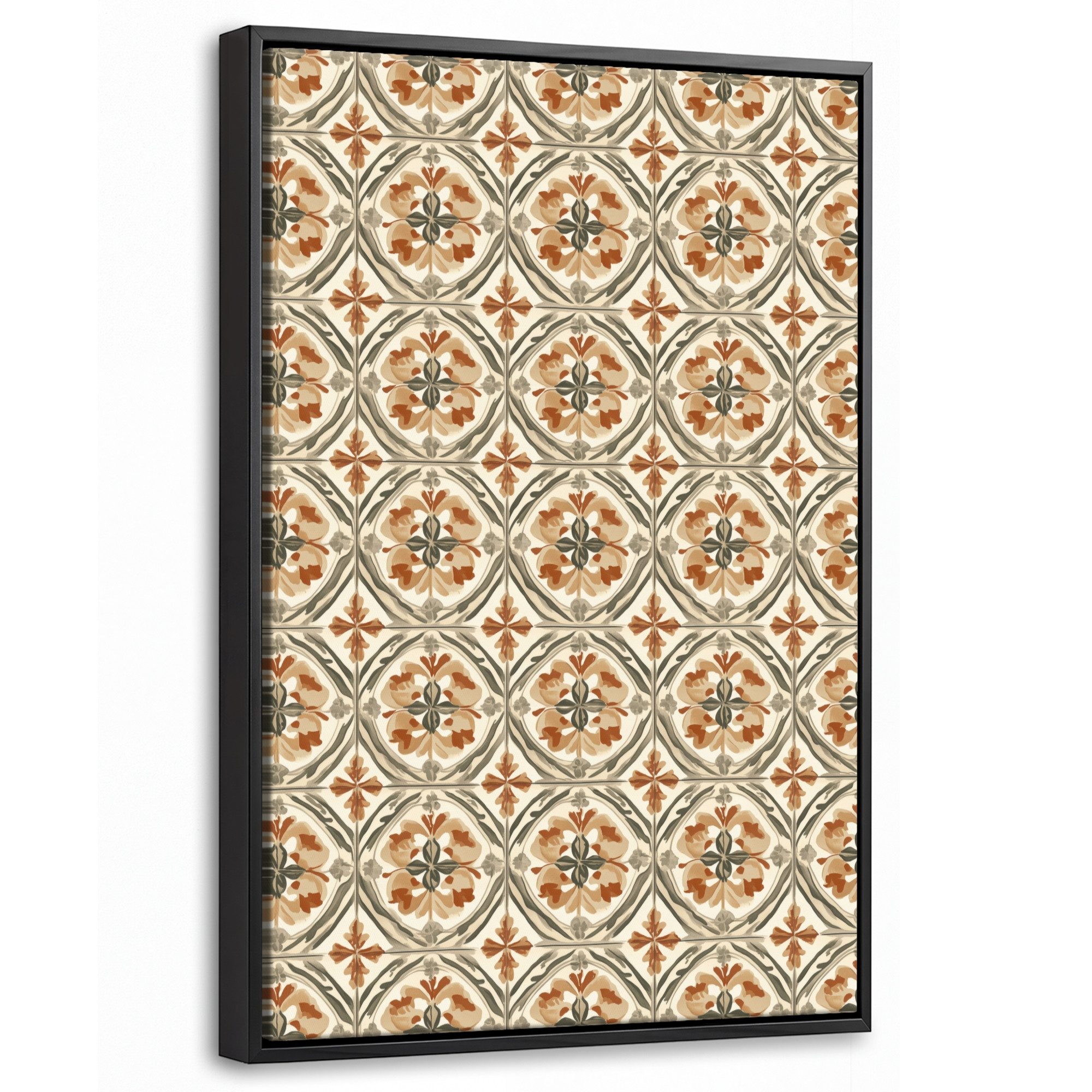 OneMillionCanvasses® Leinwandbild mit Rahmen - Elegant - antik - farbenfroh, Fotodruck (1 St), Deko für Wohnzimmer Schlafzimmer Küche 20x30cm