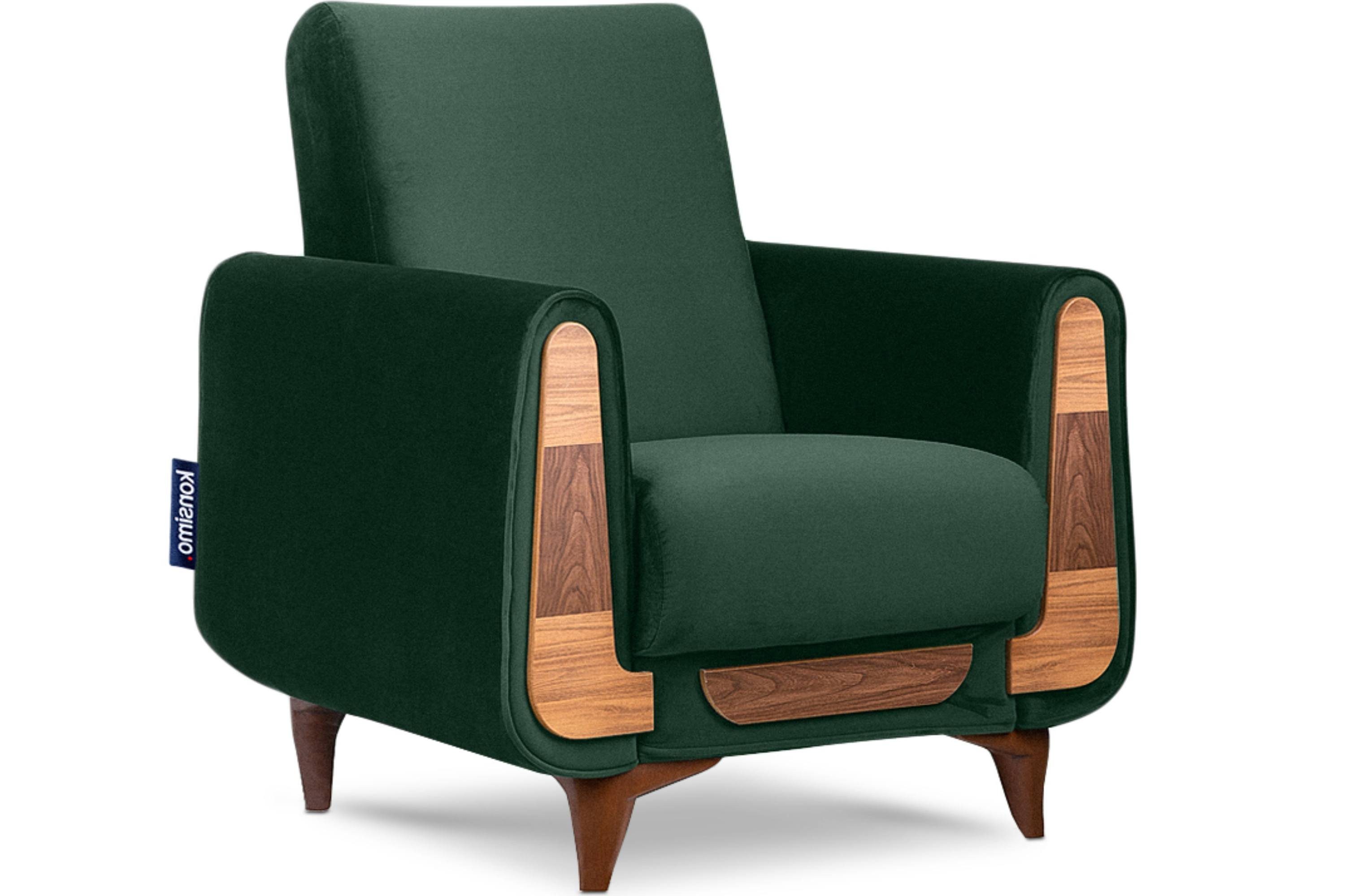 Konsimo Sessel GUSTAVO Komfortabler Sessel mit Armlehnen dunkelgrün | dunkelgrün