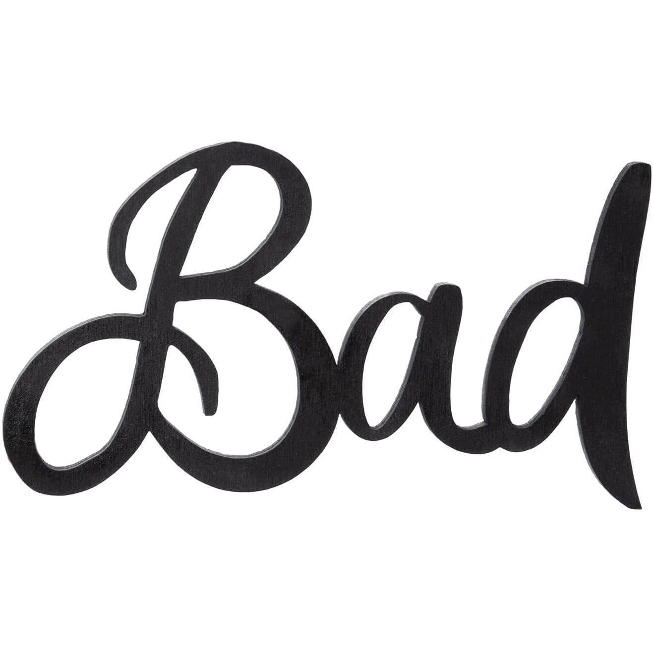 Logbuch-Verlag Dekofigur Schriftzug Bad Türschild aus Holz schwarz Badezimmer