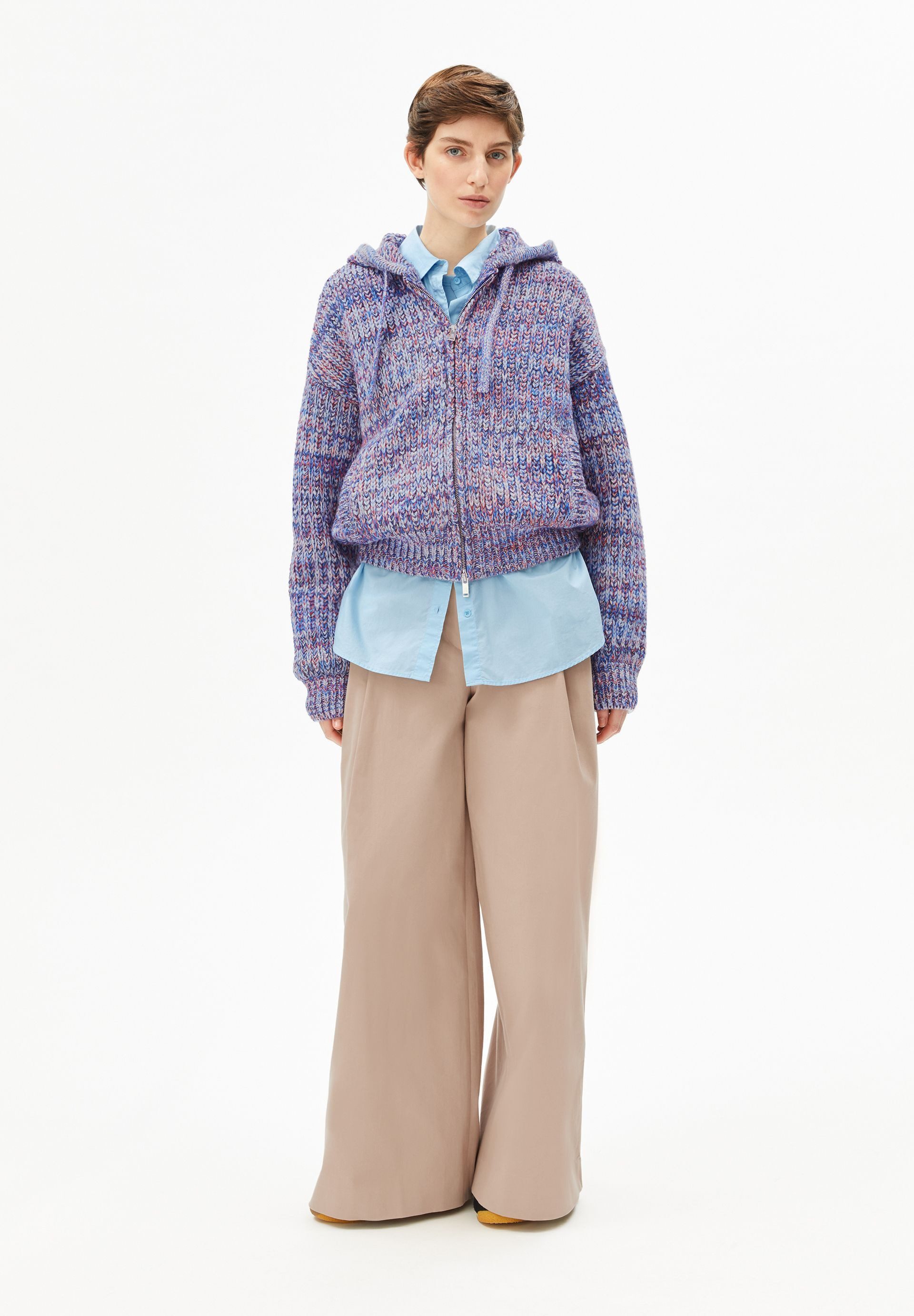 Armedangels Cardigan UN-WASTED Strickjacke aus Bio-Woll Mix (Kapuze, Oversized Fit)