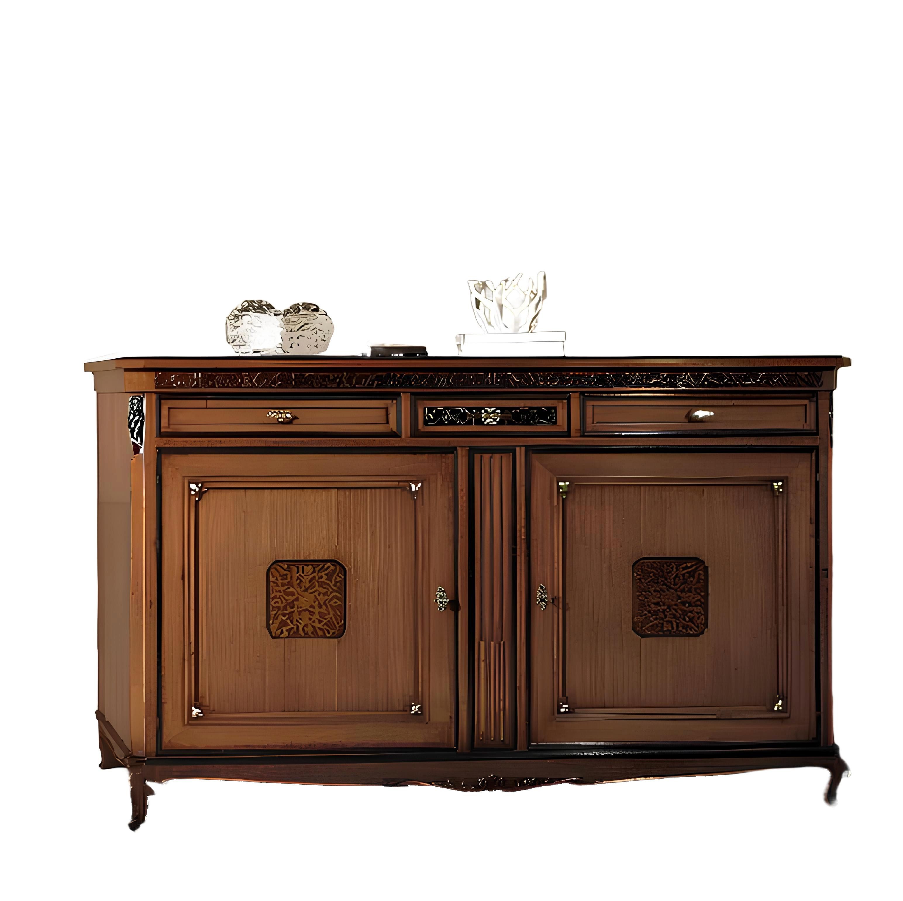 Xlmoebel Sideboard Massivholz Kommode mit Regalen und Schubladen im Design-Stil (Sideboard, 1 St., Sideboard), Hergestellt in Europa