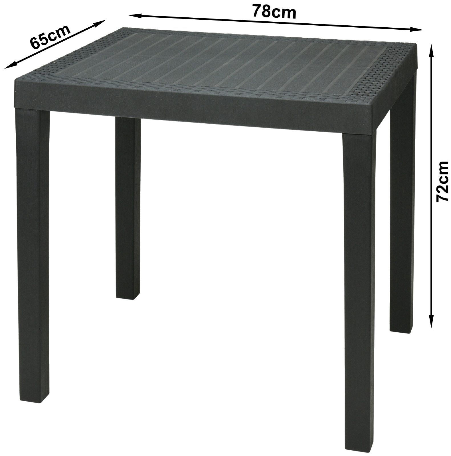 Progarden Gartentisch Balkontisch Terrassentisch Rattanoptik Bistrotisch günstig online kaufen