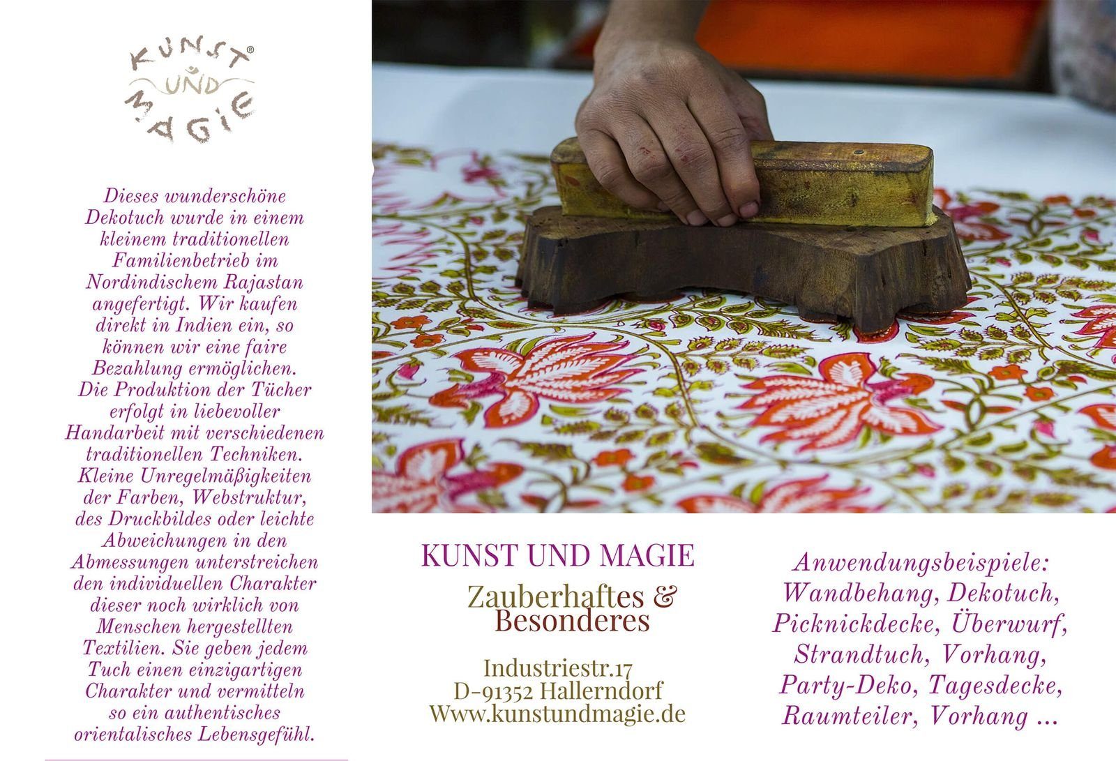 KUNST UND MAGIE Wandteppich Tagesdecke Wandbehang Sonne Mond und Sterne Bunt XL ca. 200 x 230cm