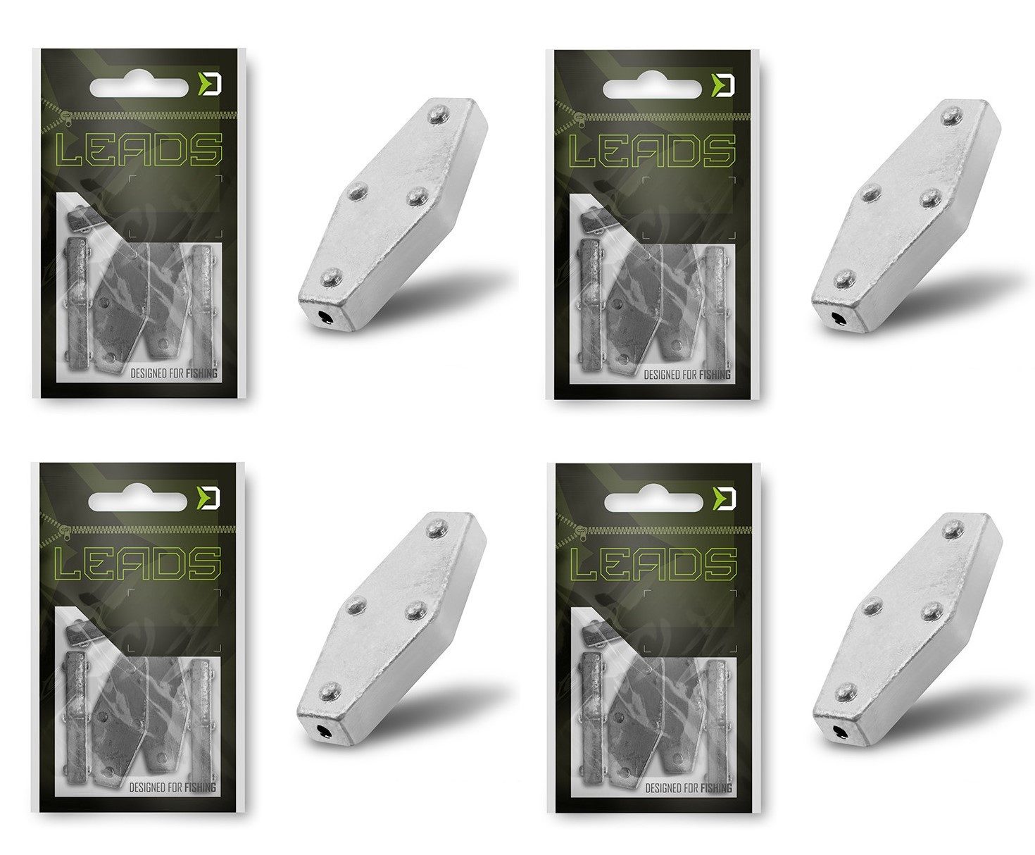 Delphin.sk Sargblei 20 Sargbleie SET LEADS Angeln Gewichte 20g 25g 30g 40g, (20-St), Mit Noppen