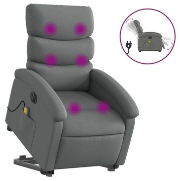 vidaXL Sessel Elektrischer Massagesessel mit Aufstehhilfe Dunkelgrau Stoff