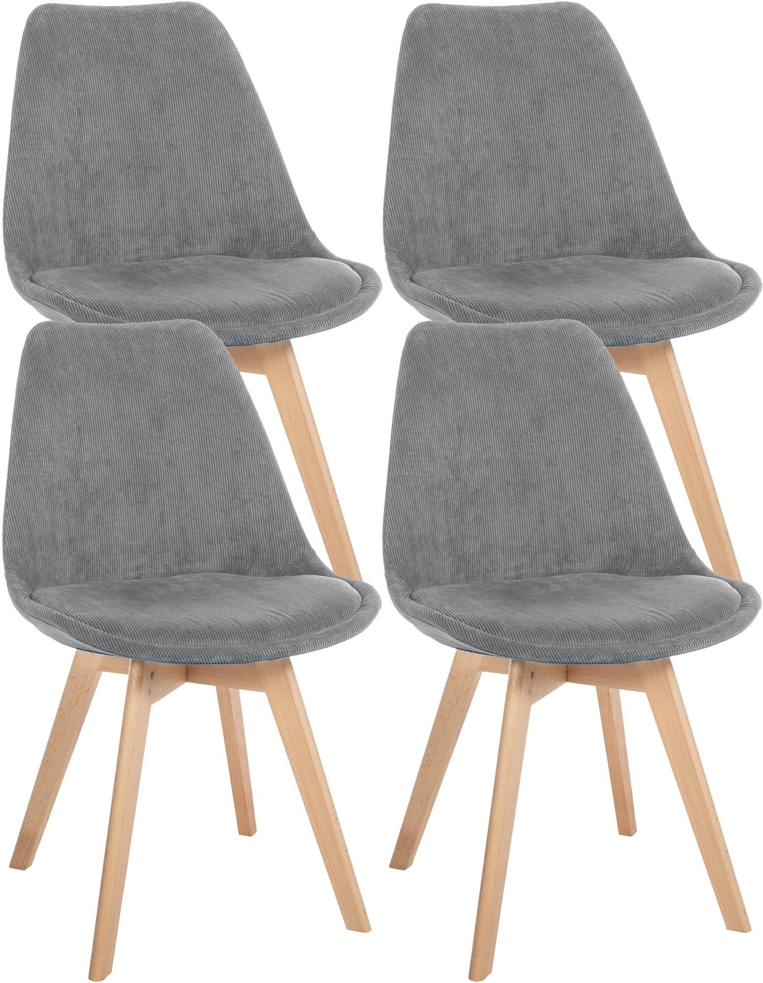 CLP Küchenstuhl Linares (4er Set), Buchenholz-Gestell, günstig online kaufen