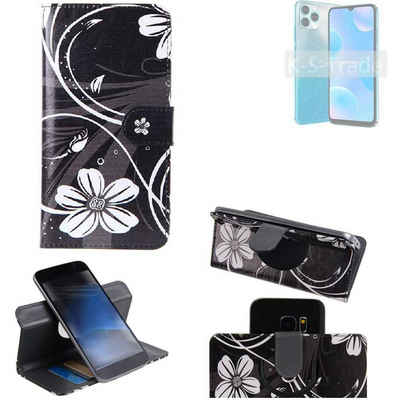 K-S-Trade Handyhülle für Blackview A95, Schutzhülle Handyhülle Hülle 360° Wallet Case ''Flowers''