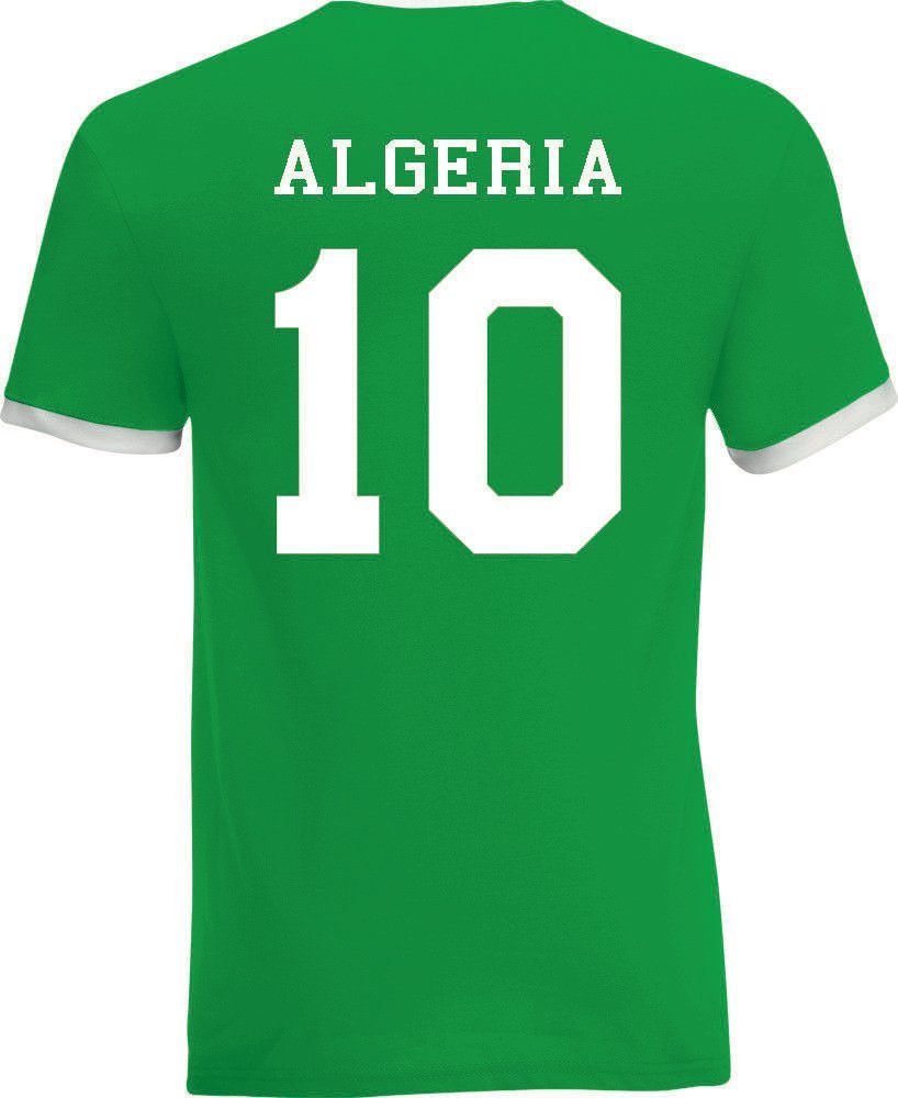 Youth Herren T-Shirt Fußball Motiv trendigem mit Designz Look Algerien im T-Shirt Trikot