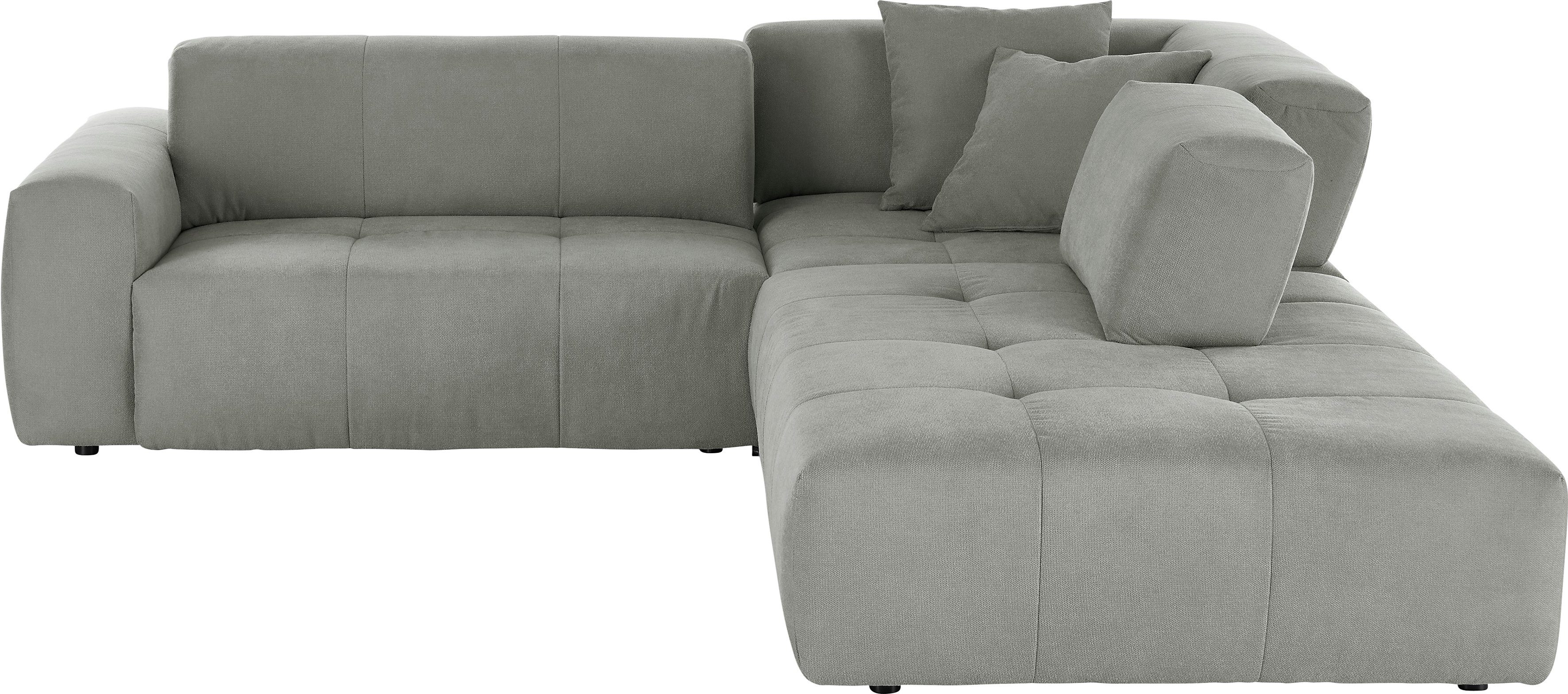 3C Candy Ecksofa Yoshy Komfortsofa, bequem und modern, hochwertige Verarbeitungsdetails, Zwei verschiedene Sitztiefen durch verstellbare Rückenlehne, L-Form